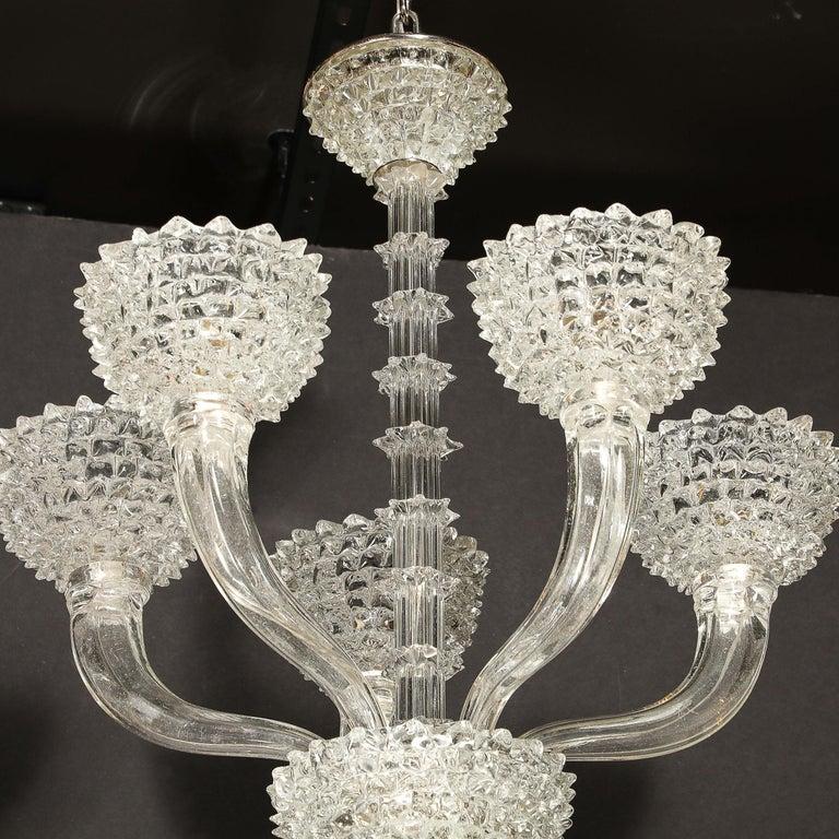 Lampadario a 5 bracci in vetro di Murano soffiato a mano di Barovier&Toso in vendita 9