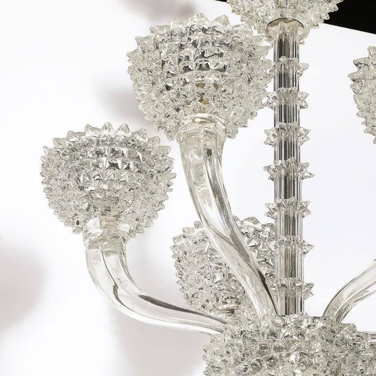 Lampadario a 5 bracci in vetro di Murano soffiato a mano di Barovier&Toso In condizioni ottime in vendita a New York, NY