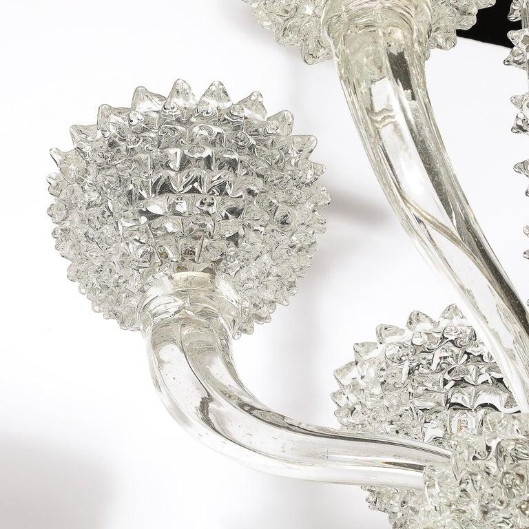 Lampadario a 5 bracci in vetro di Murano soffiato a mano di Barovier&Toso in vendita 1
