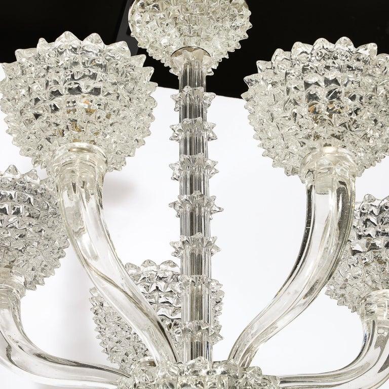 Lampadario a 5 bracci in vetro di Murano soffiato a mano di Barovier&Toso in vendita 2