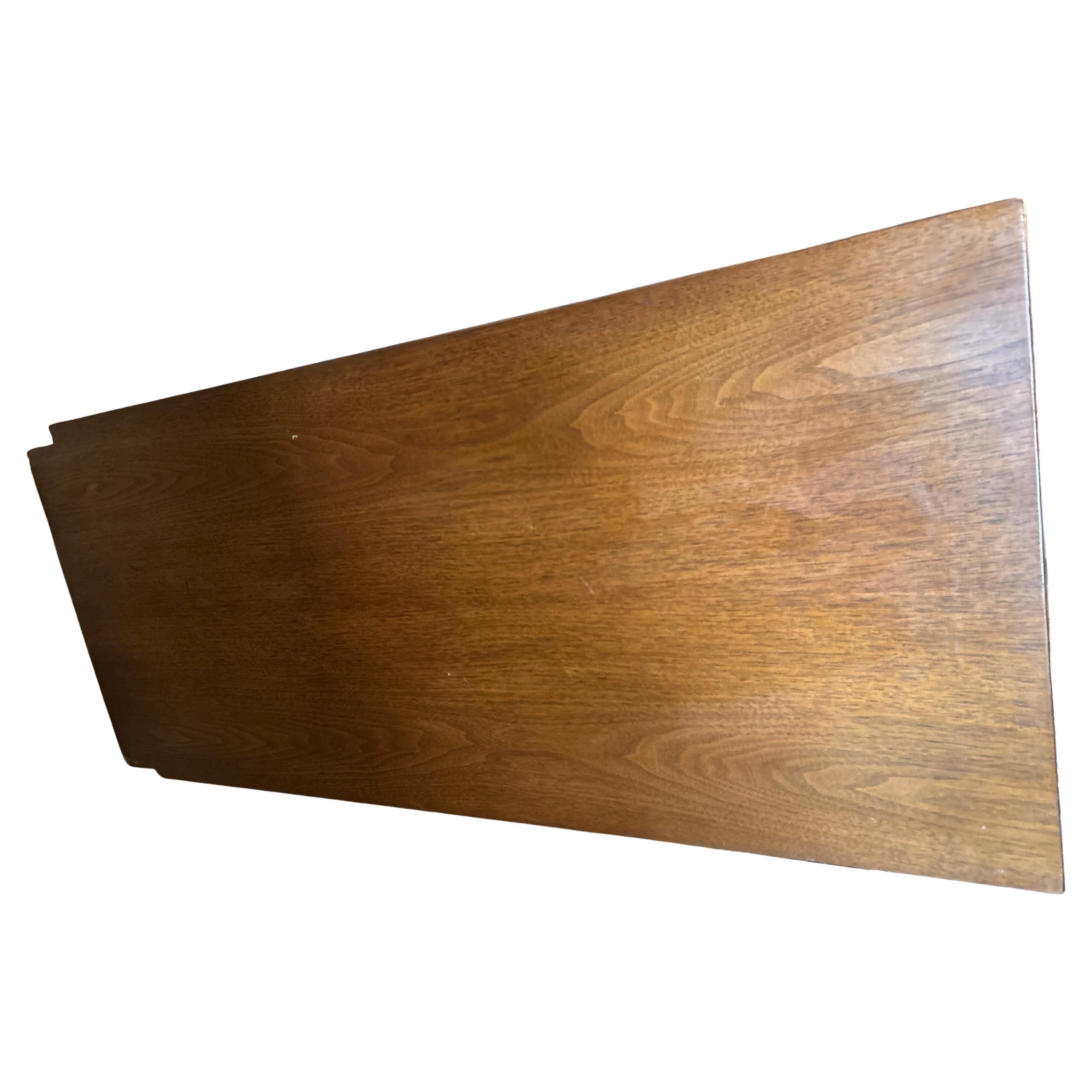 Mid-Century Modern Mid-Century 5 Drawer Walnut Dresser on Original Casters