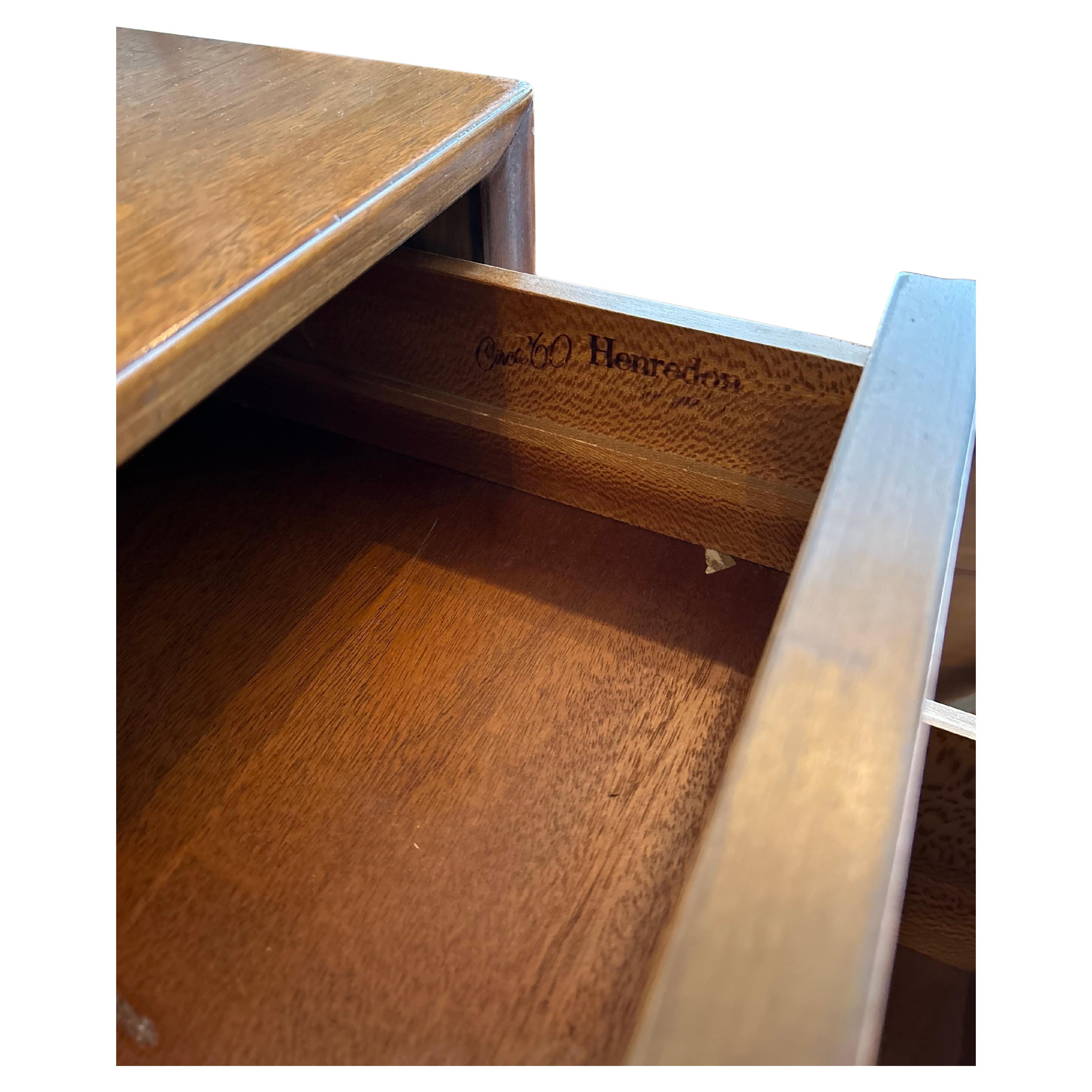 Hand-Crafted Mid-Century 5 Drawer Walnut Dresser on Original Casters