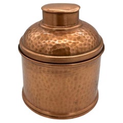 Vintage Mid Century 5" Hammered Copper Tin Lined Humidor by Revere Rome N.Y