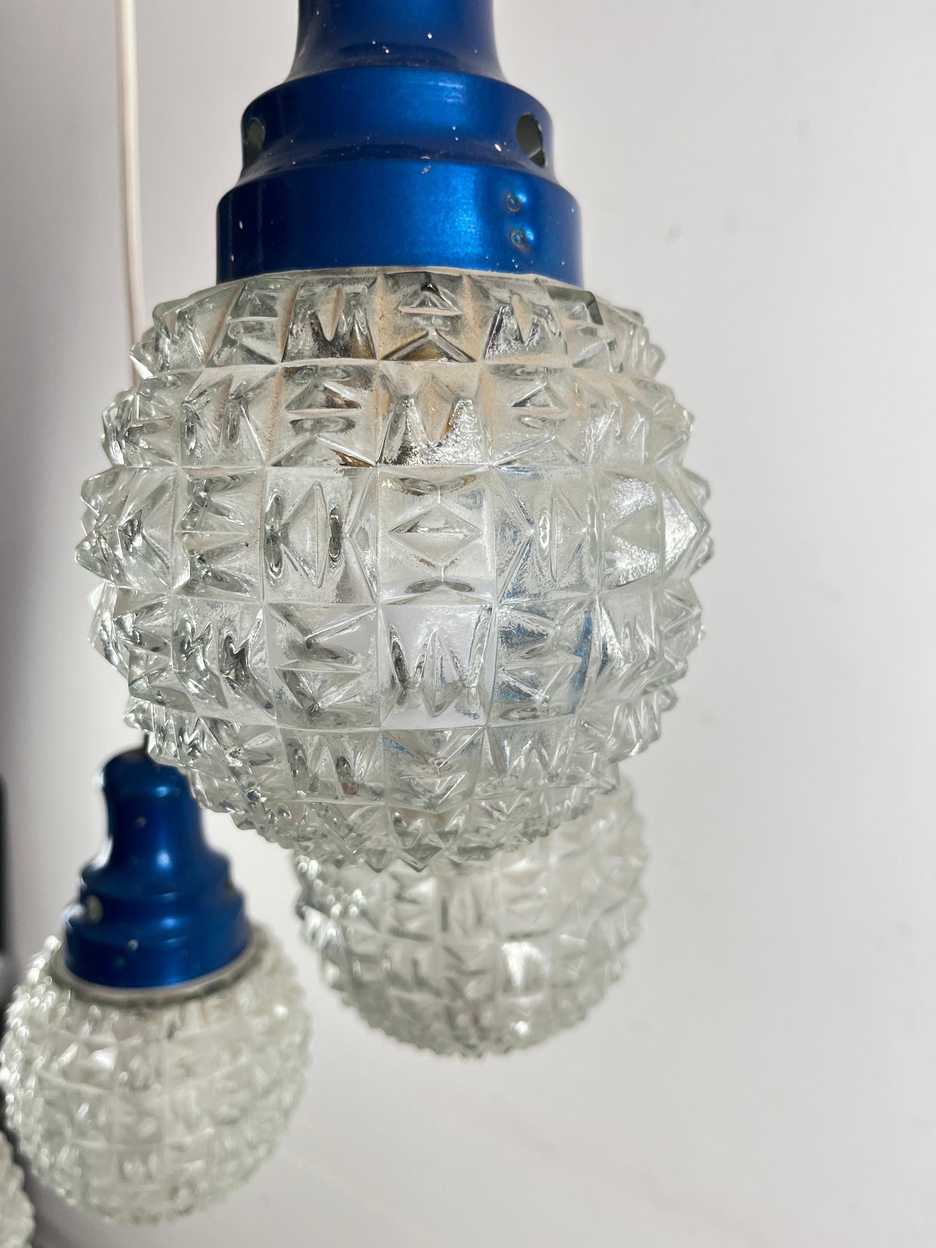 Mid-Century 5-light Chandelier Italian Design 1960s In Good Condition For Sale In Palermo, IT