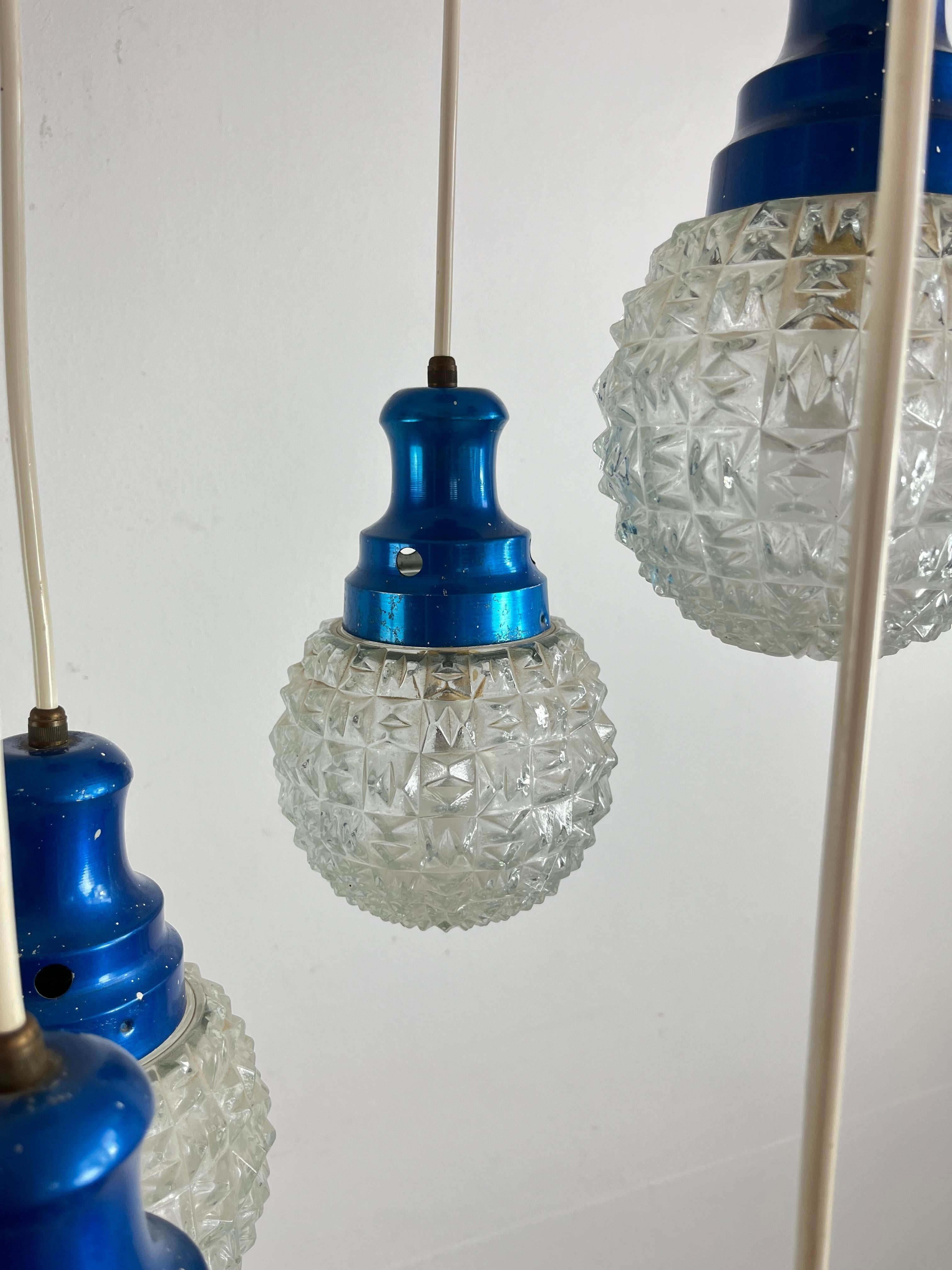 Mid-Century 5-light Chandelier Italian Design 1960s For Sale 2