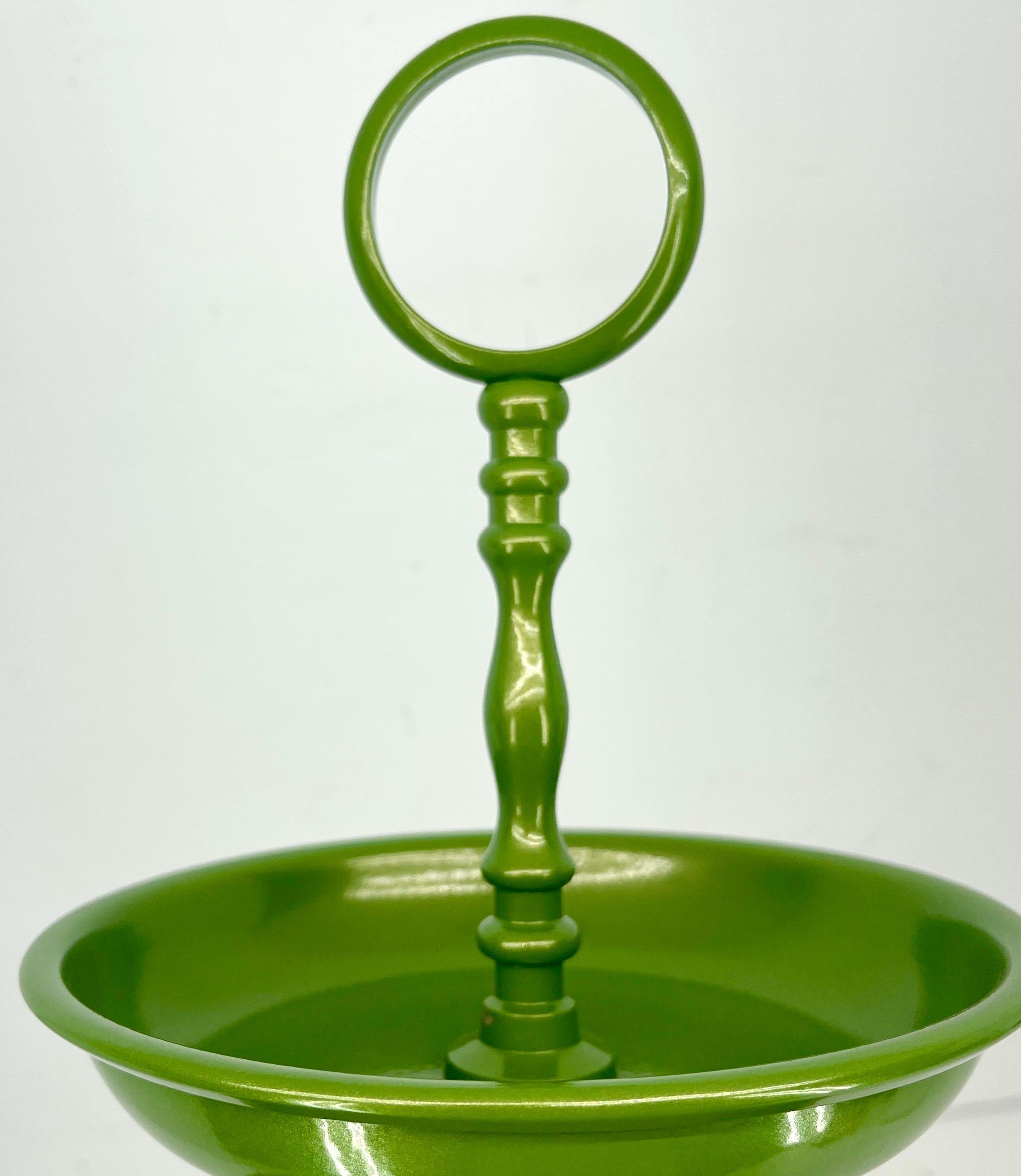 Vassoio centrotavola con piedistallo verde a 5 livelli del Mid-Century in vendita 5