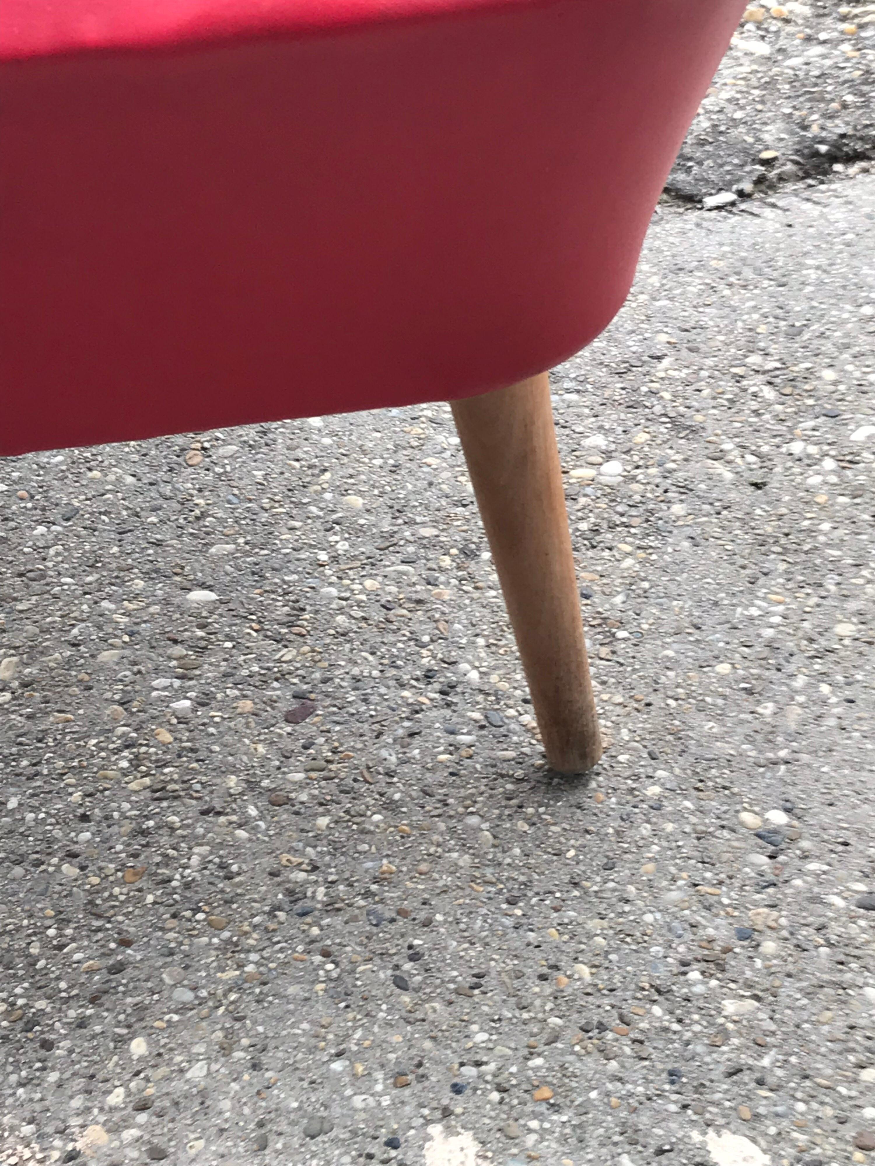 Hungarian Mid Century 1950s-1960s Original Red Cocktail Chair Armchair For Sale