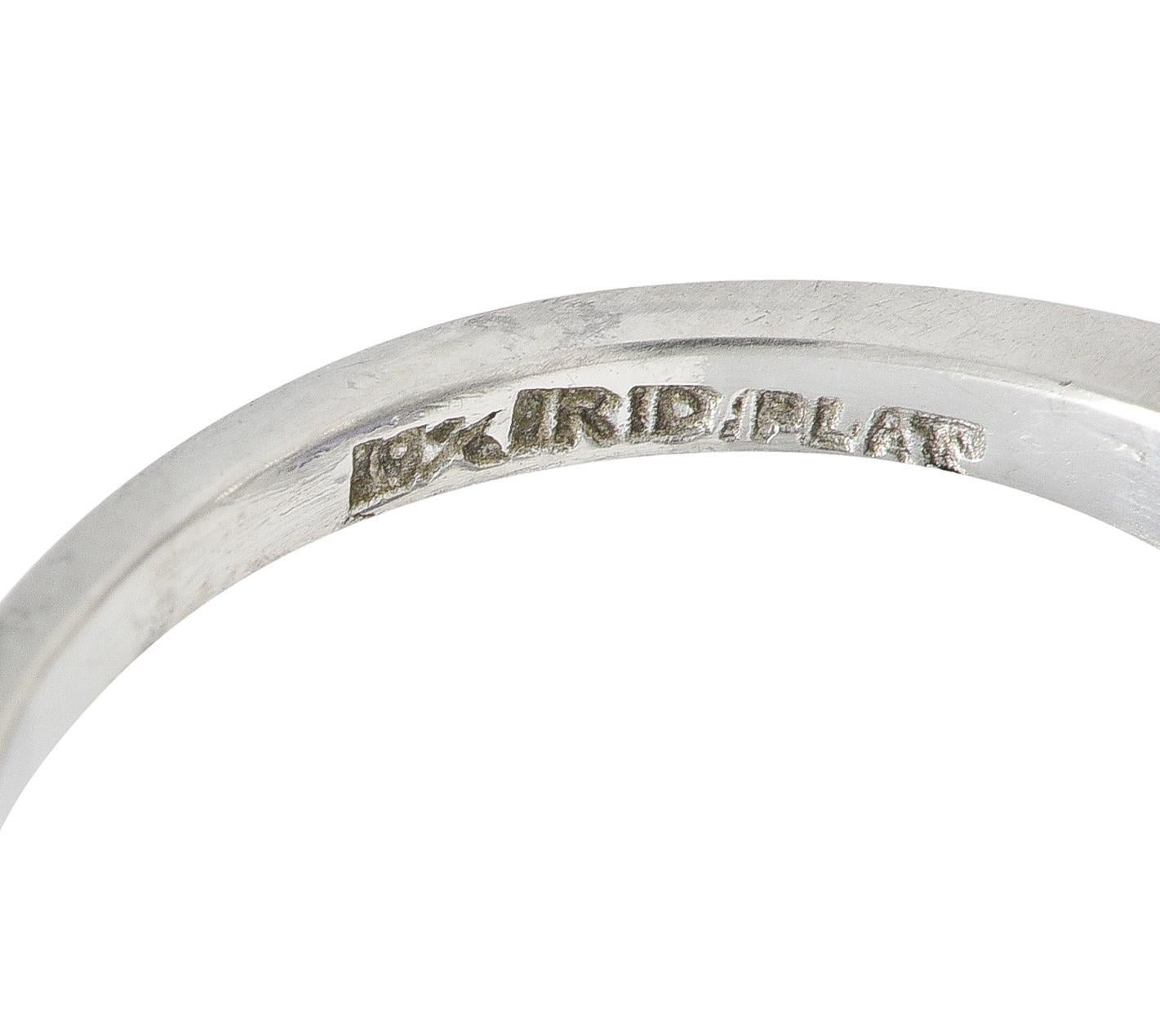 Mid-Century 5.15 CTW Sapphire Diamond Platinum Foliate Vintage Dinner Ring For Sale 2