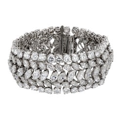 Platinarmband mit 54 Karat Diamanten im Gesamtgewicht aus der Mitte des Jahrhunderts
