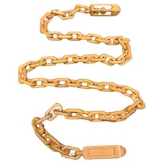 Mid-Century 56" Long Vintage Hand-Carved Wooden Chain-Link Game