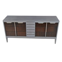 Midcentury Brass-Lined Handle Line Series Dresser by Basic Witz