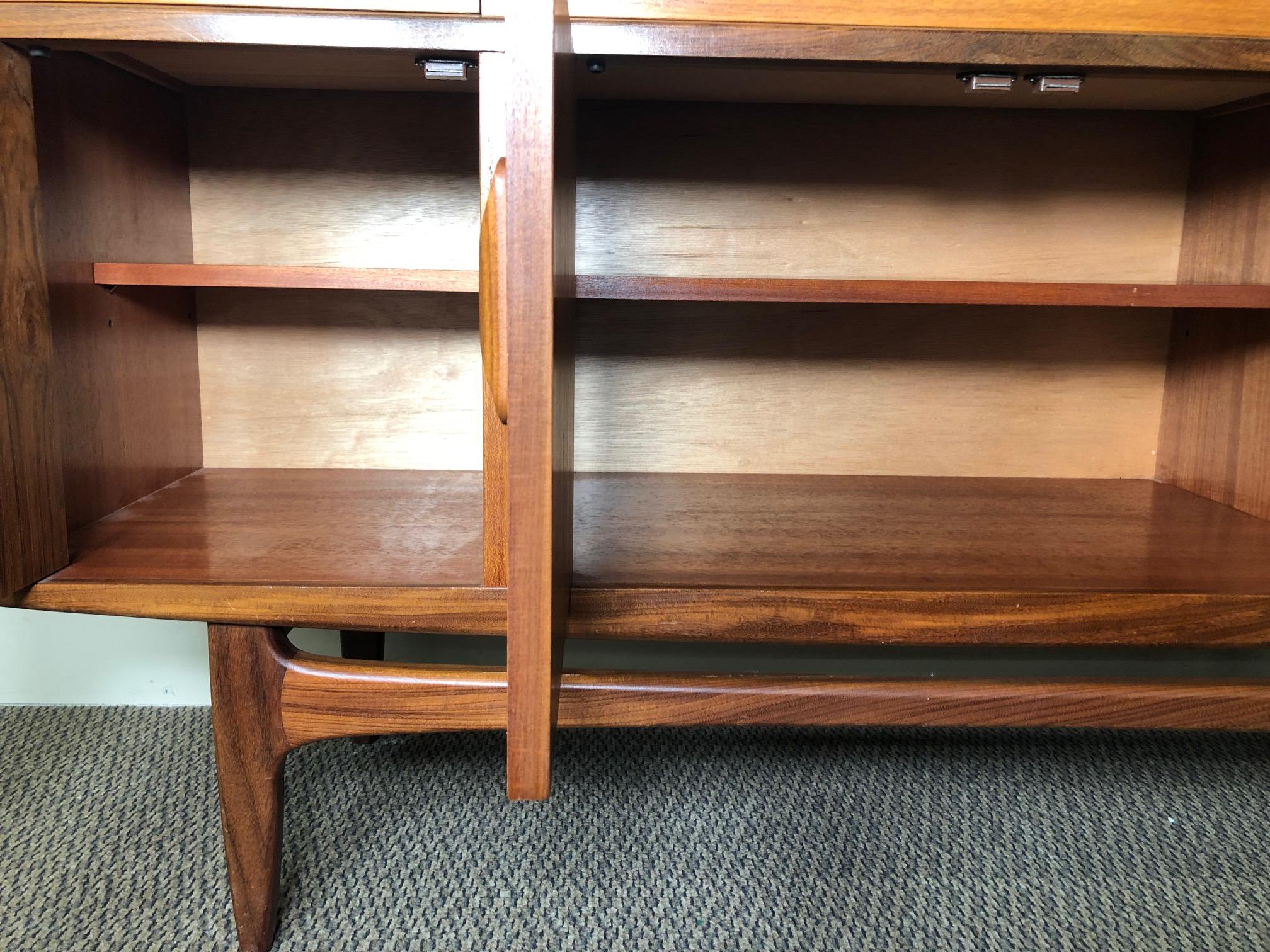 Midcentury Teak G Plan Credenza by Victor Bramwell Wilkins, Fresco Range In Good Condition For Sale In Norcross, GA