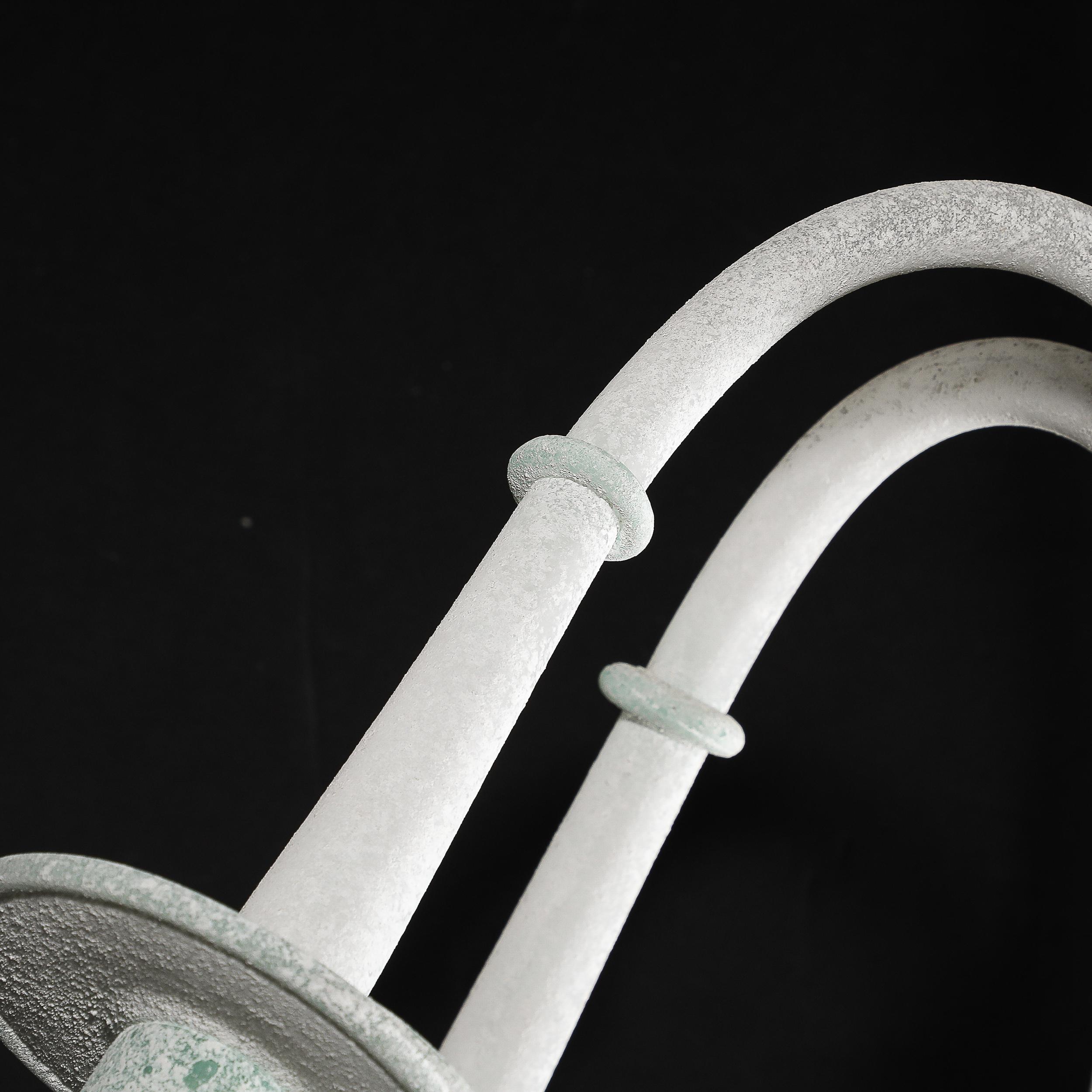 Mid-Century 6-Arm Handblown White & Jade Murano Scavo Glass Chandelier by Seguso For Sale 10