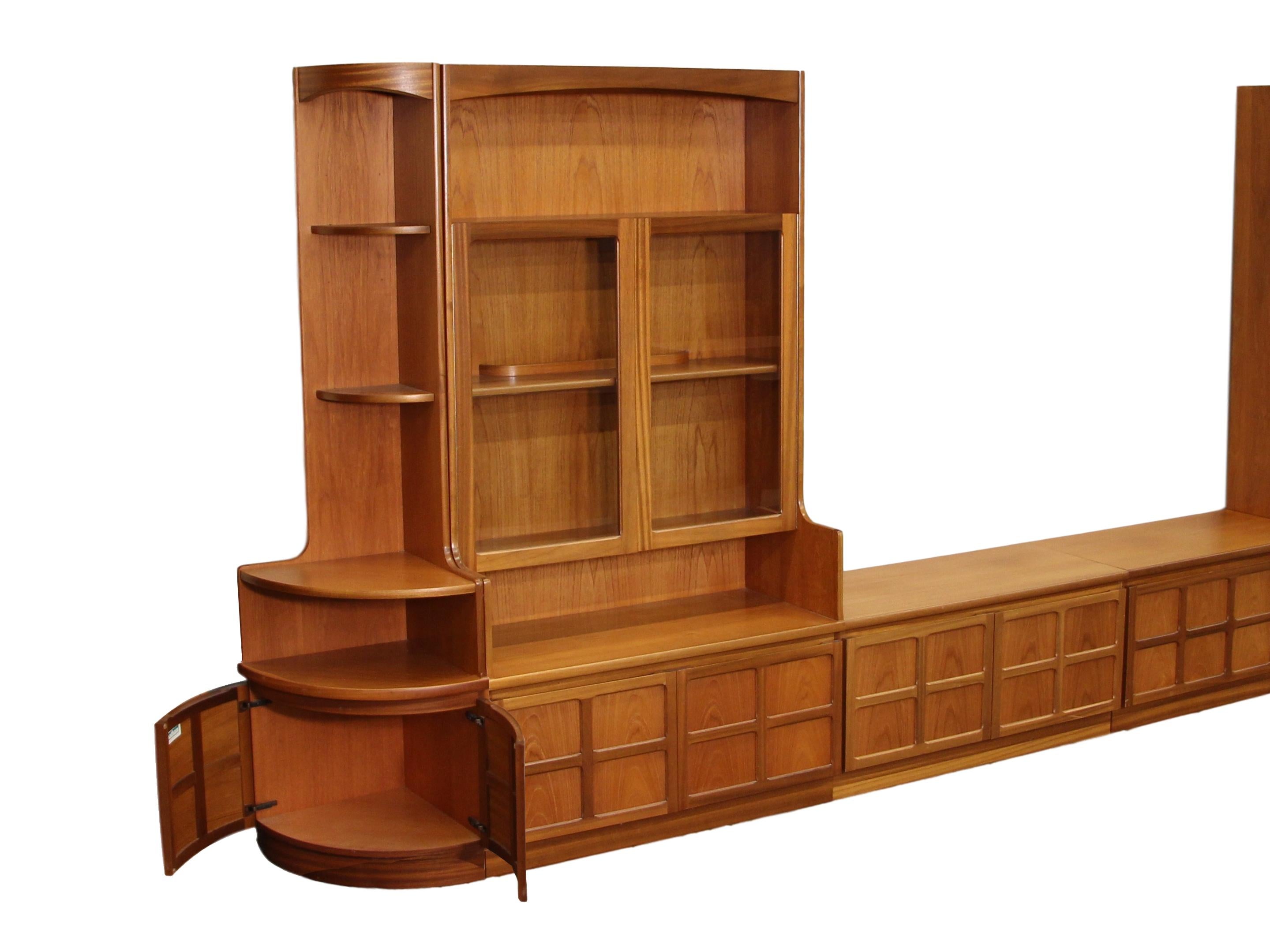 20th Century Midcentury 6-Piece Teak Wall Unit by Nathan Furniture
