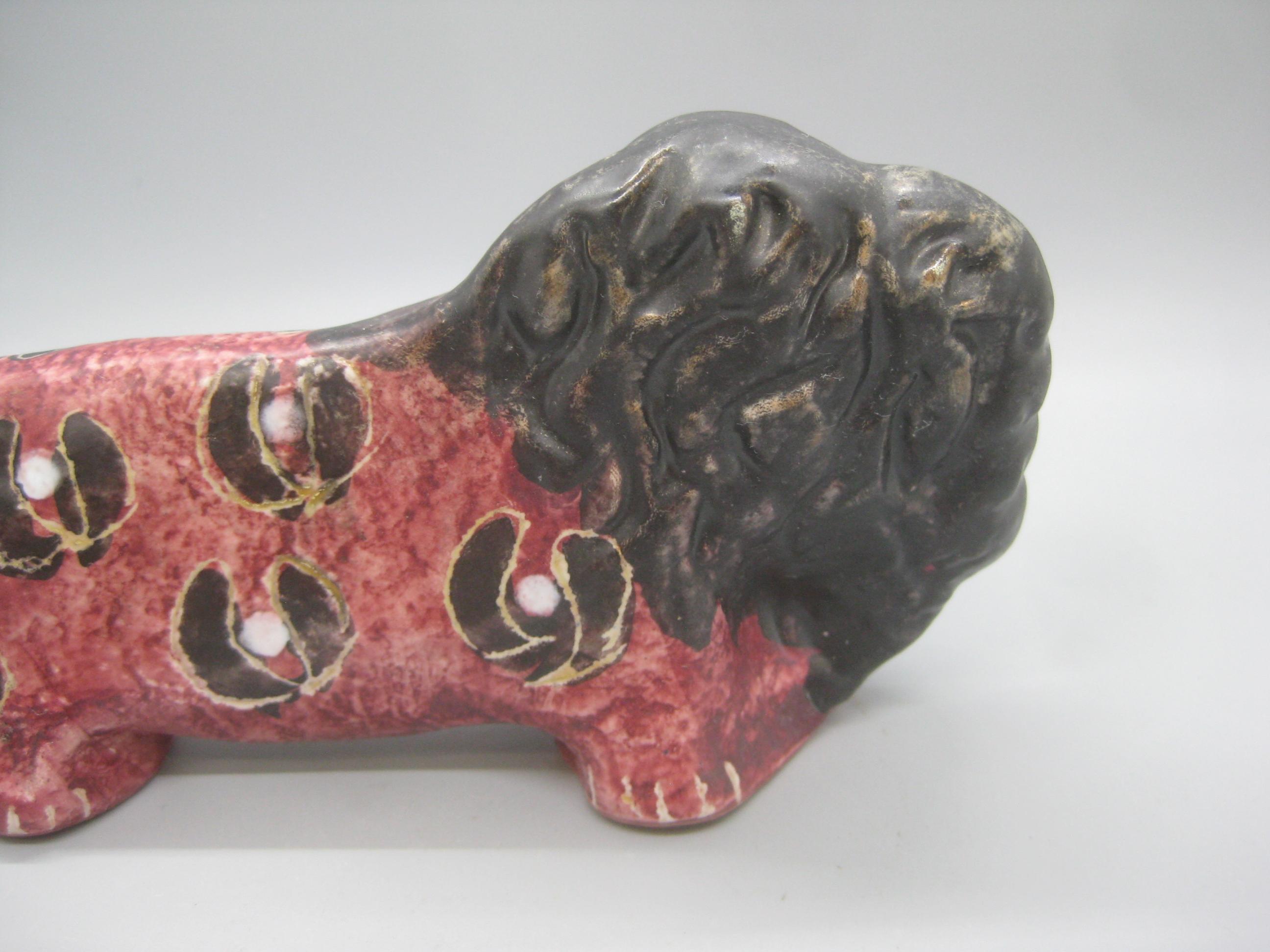 Sculpture de lion en poterie d'art italienne du milieu du siècle dernier d'Aldo Londi Bitossi, Italie en vente 2