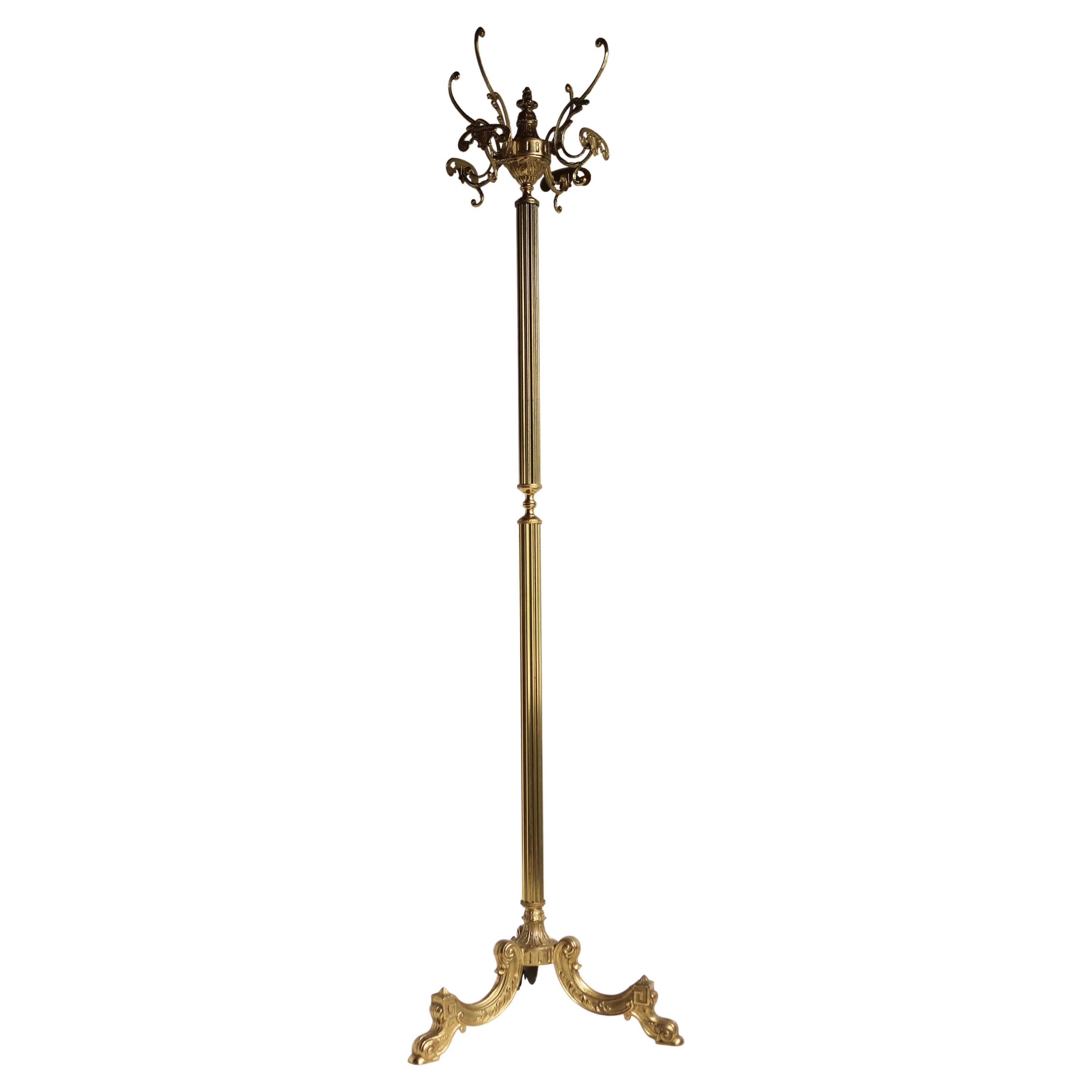  Midcentury 60s Antique Style Italian Coat Hat Rack Hollywood Regency Hall Tree For Sale