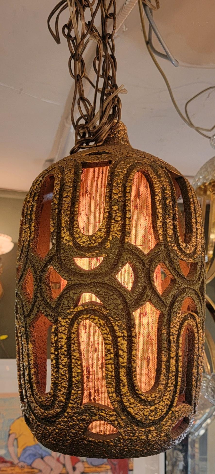 Mid Century 60s Ceramic Hanging Pendant Lamp For Sale 1