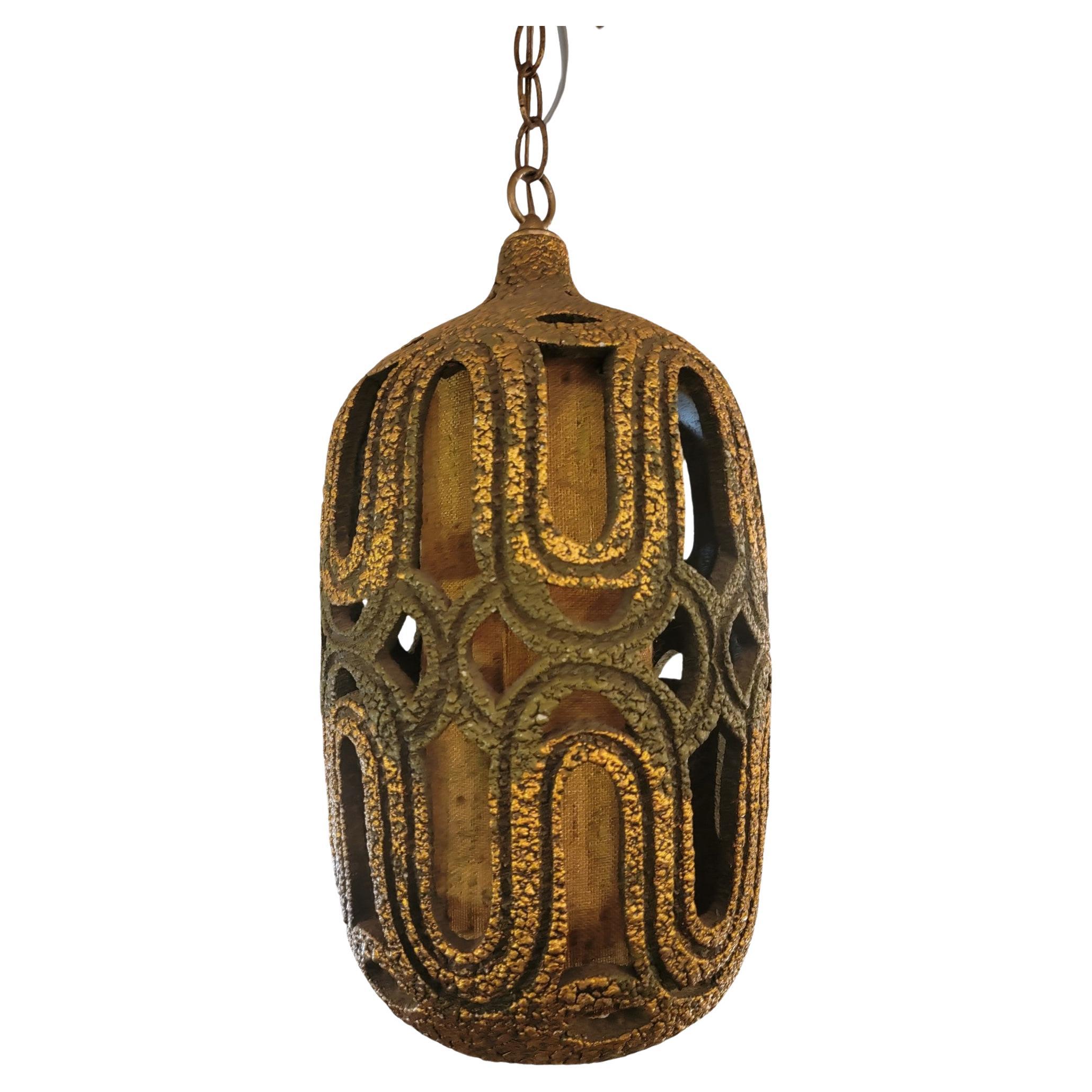 Mid Century 60s Ceramic Hanging Pendant Lamp For Sale