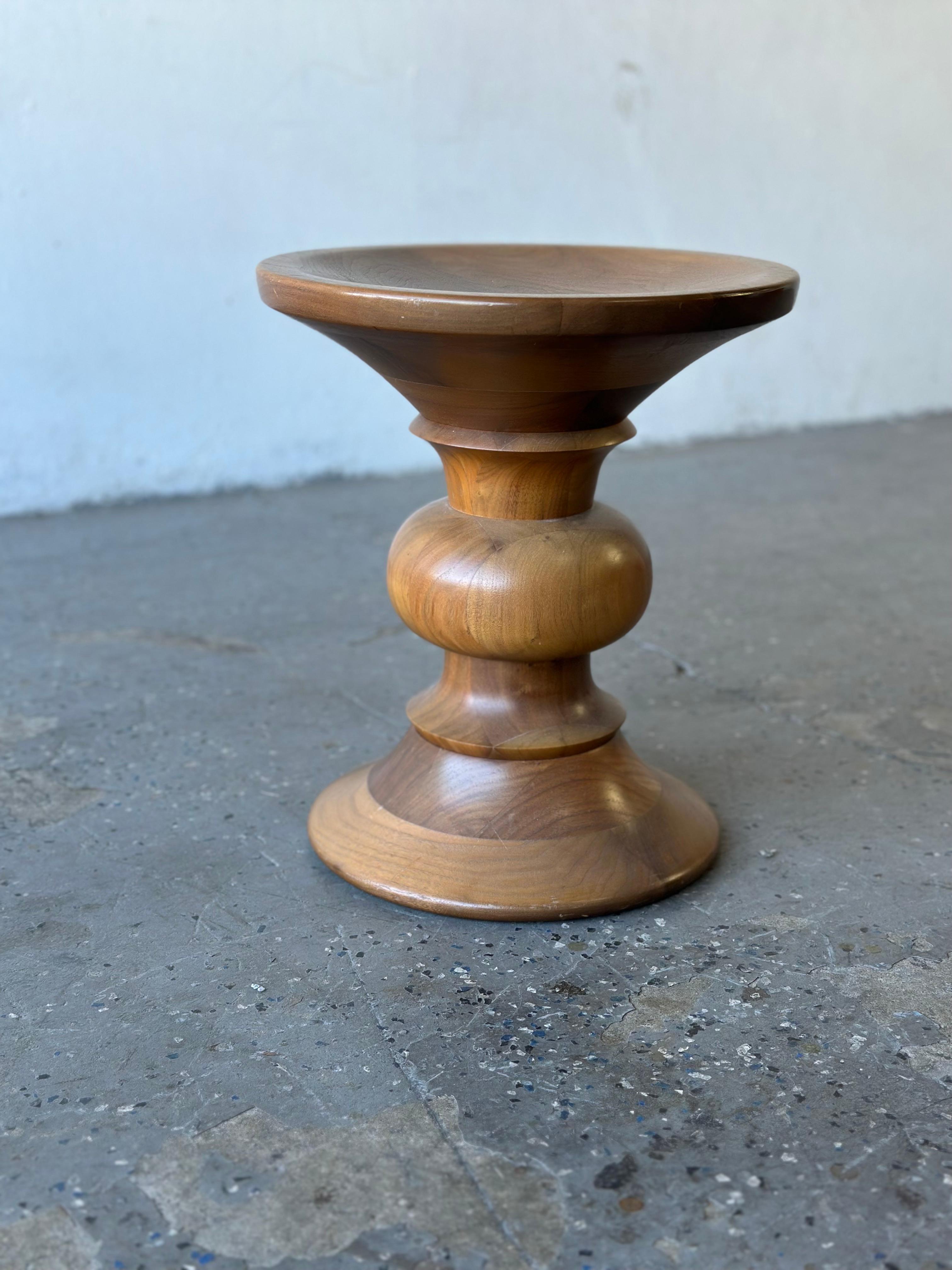 Mid-Century Modern Mid Century 60s Eames Time Life Walnut Stool Model 513 Shape B by Herman Miller