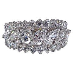 Bracelet d'éternité vintage en diamant rond marqueté 6,89ctw  Bague en platine