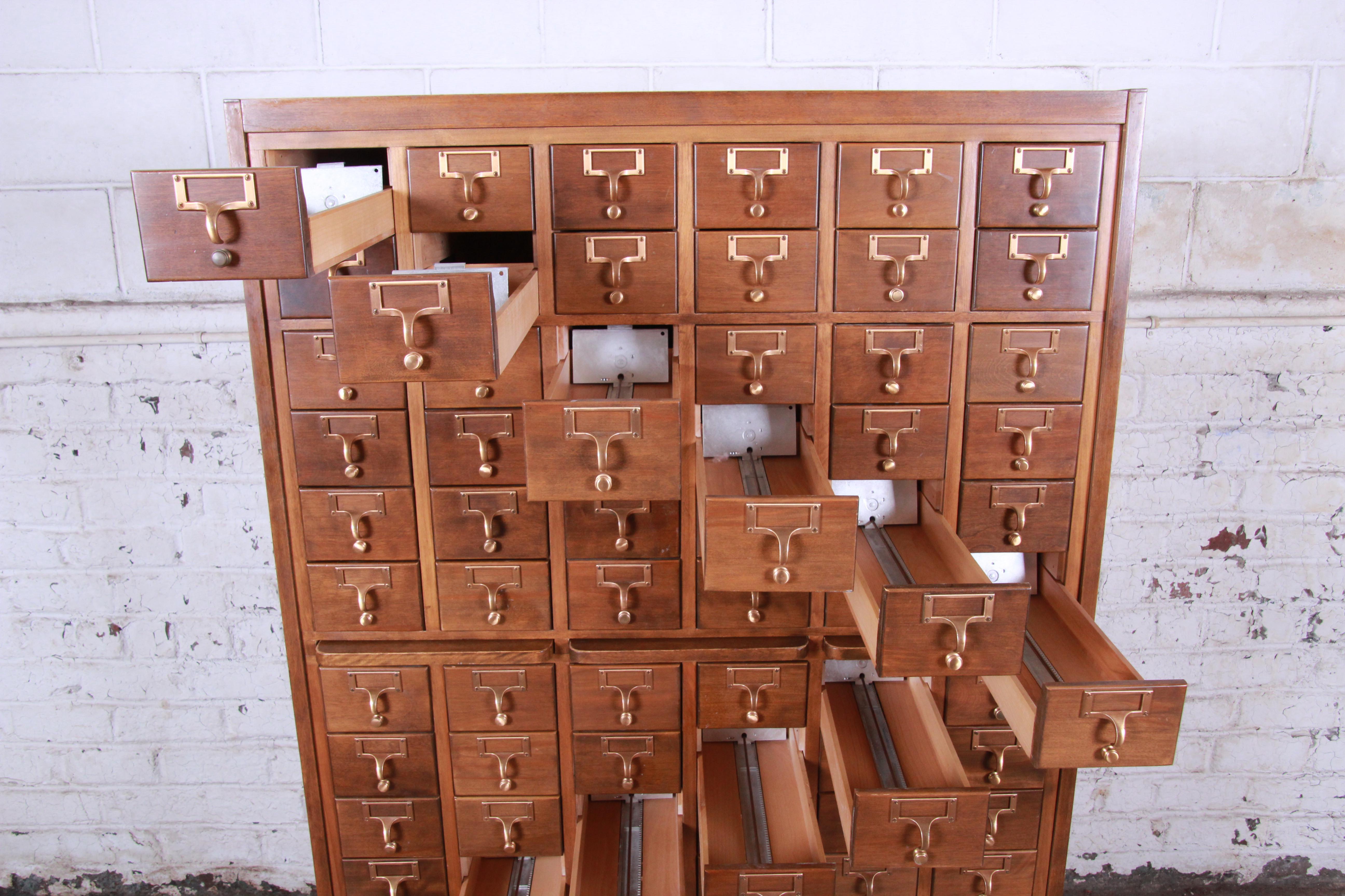 Mid-Century Modern Midcentury 72-Drawer Library Card Catalog