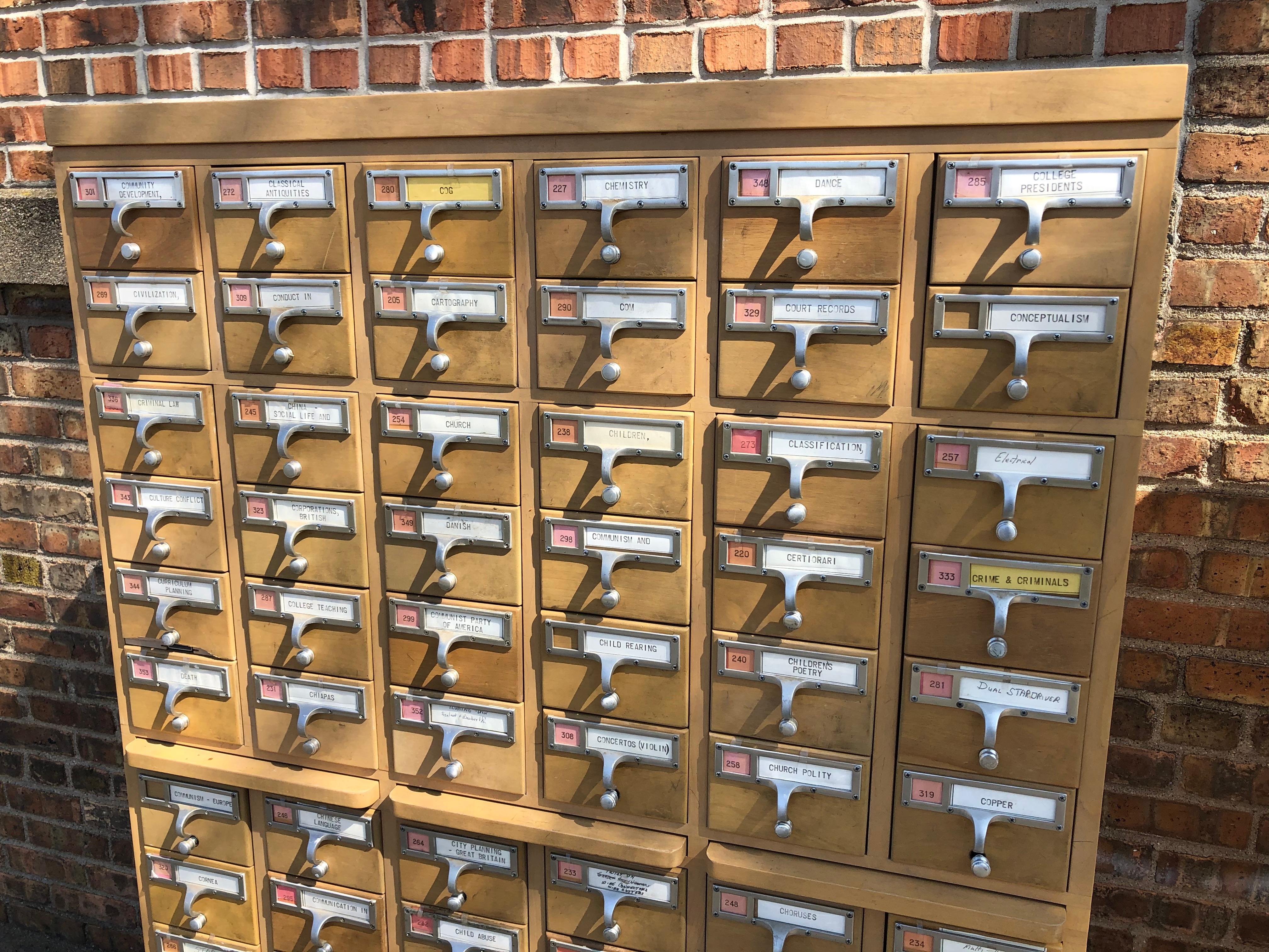 Mid-Century Modern Midcentury 72-Drawer Library Card Catalogs