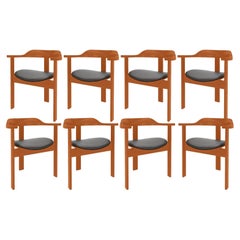 Mid-Century 8 Haussmann-Stuhl aus Kirschbaumholz, Robert & Trix Haussmann, Design 1964