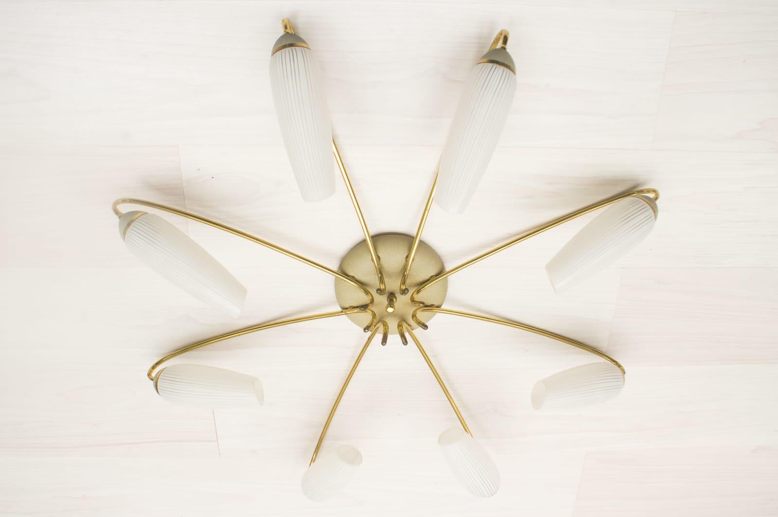Midcentury 8-Arm Sputnik Lamp, Germany, 1950s In Good Condition In Nürnberg, Bayern