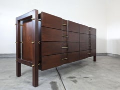 Mid Century 8-Drawer Dresser by Edmond J. Spence for Industria Mueblera, c1950s