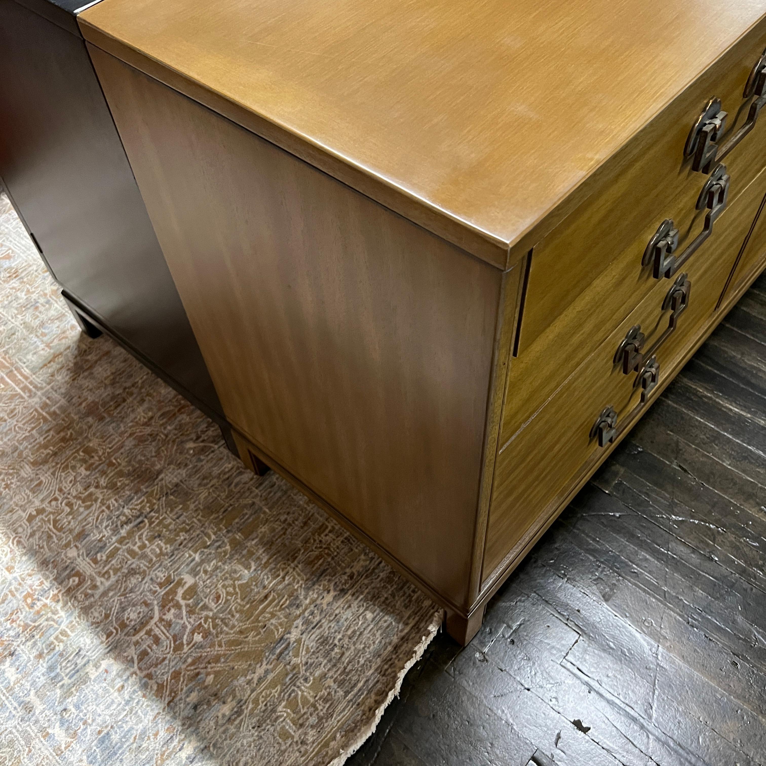 American Mid-Century 8 Drawer Dresser in Bleached Mahogany by Landstrom Furniture Co. For Sale