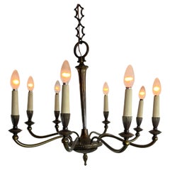 Mid-Century 8-Light Brass Chandelier 1950s