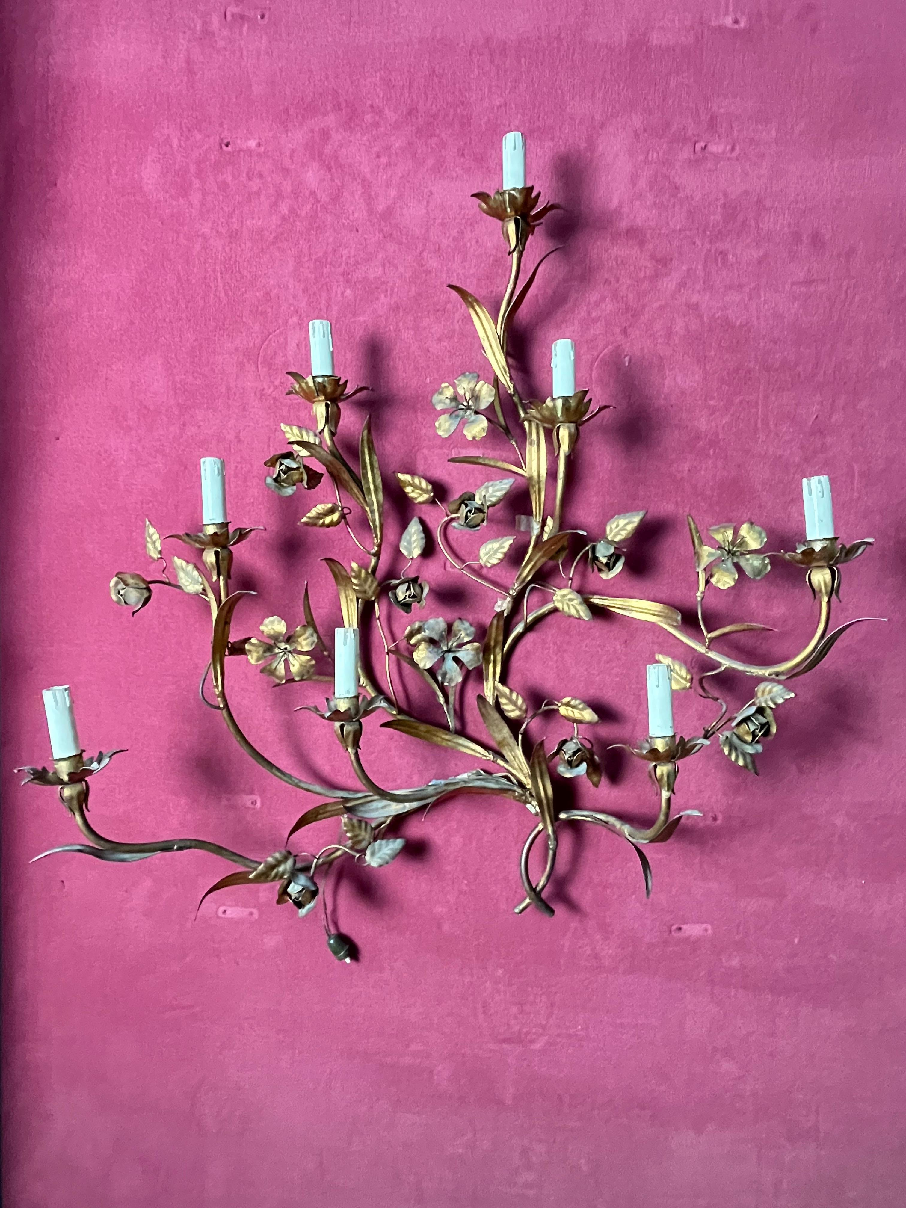 Lámpara de pared de 8 luces de mediados de siglo, envío DHL con derechos de aduana pagados en venta 4