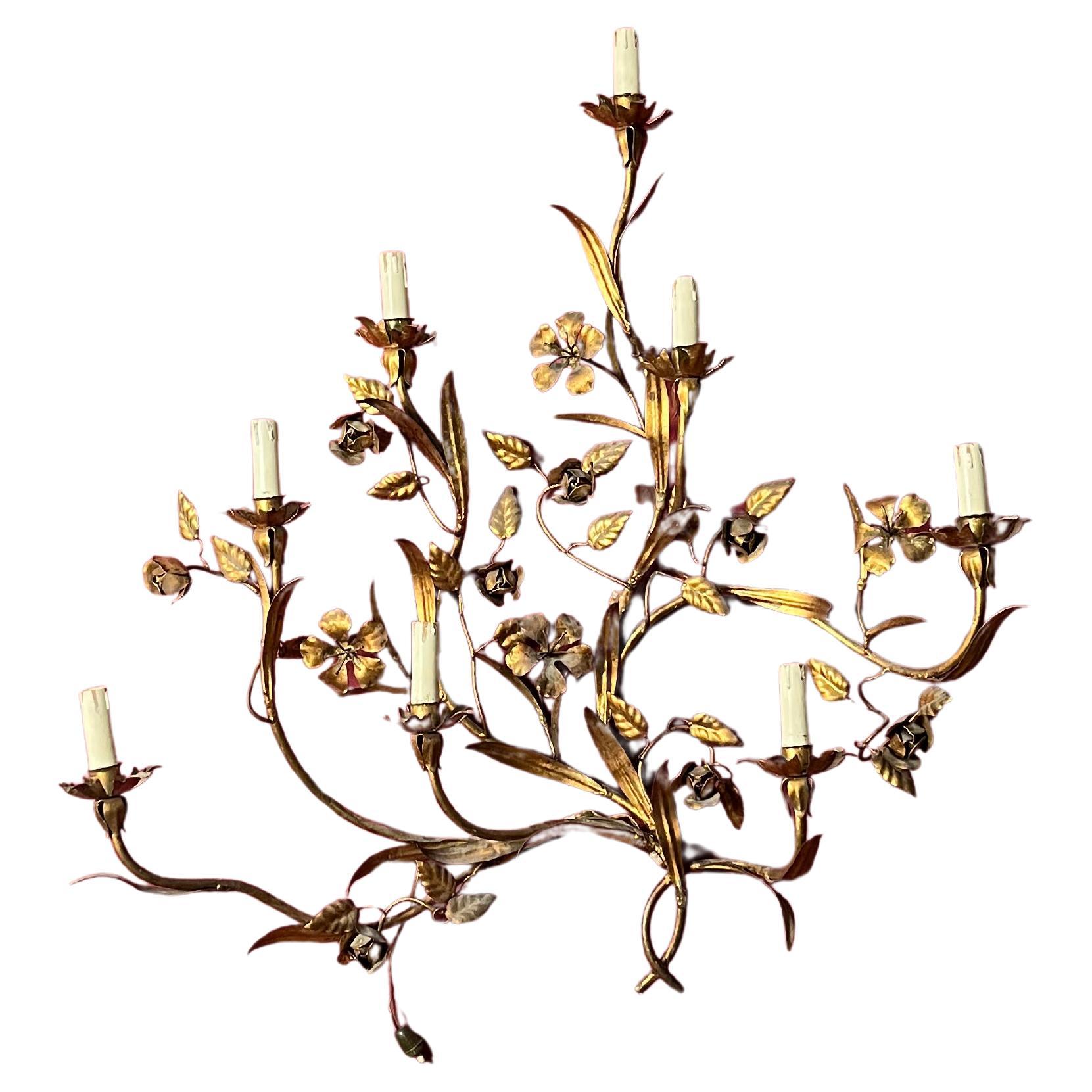 Lampada da parete a 8 luci di metà secolo, spedizione DHL con dazi doganali pagati