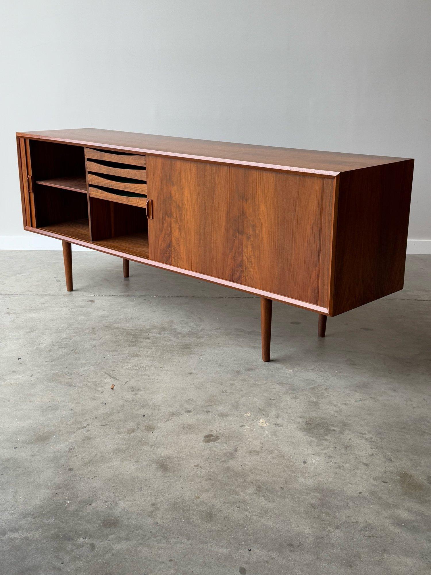 Mid-Century Modern Mid-Century 80” Tambour Door Credenza by Svend Aage Larsen