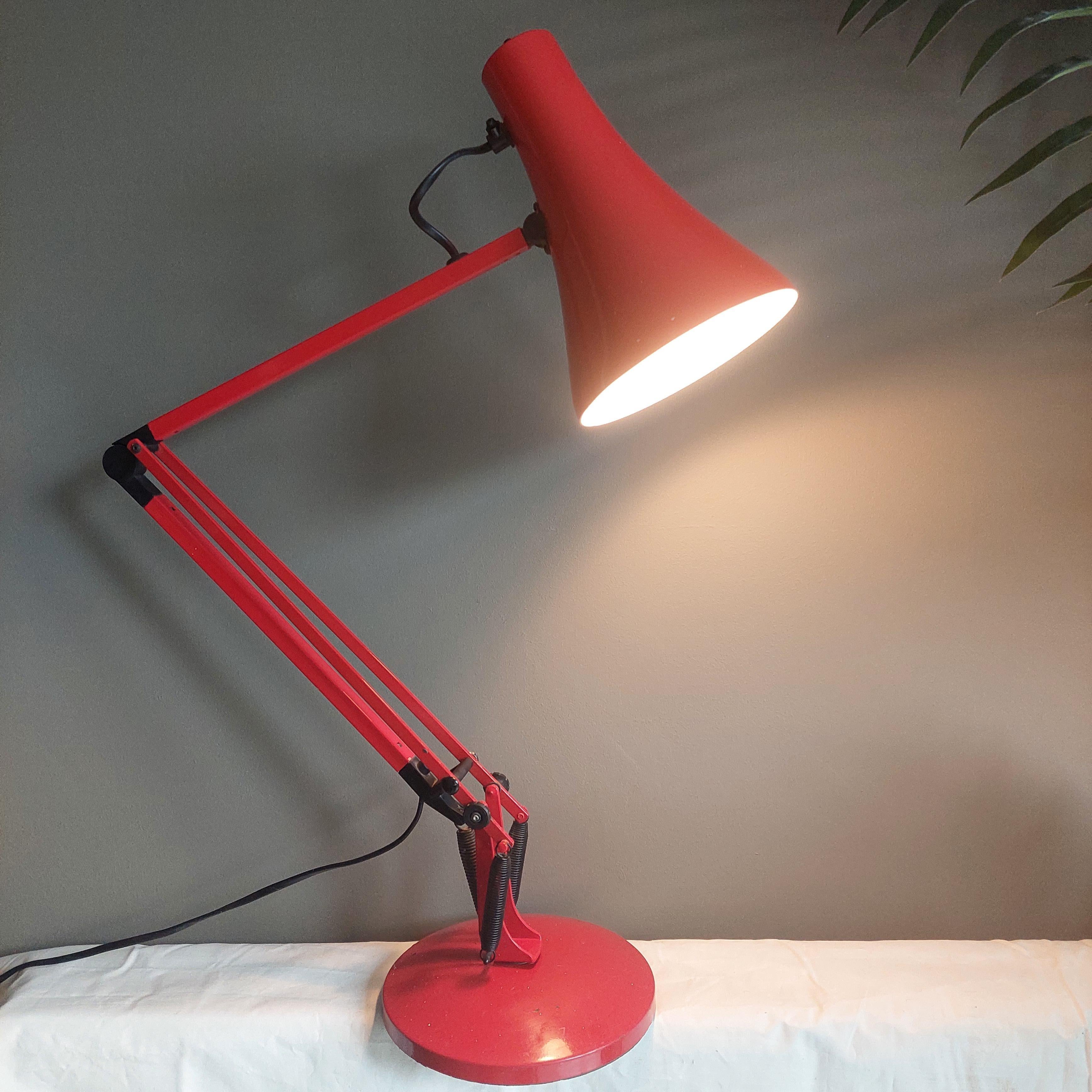 Post-Modern Mid Century 80s  Herbert Terry Model Apex 90 Anglepoise Desk Lamp in Red