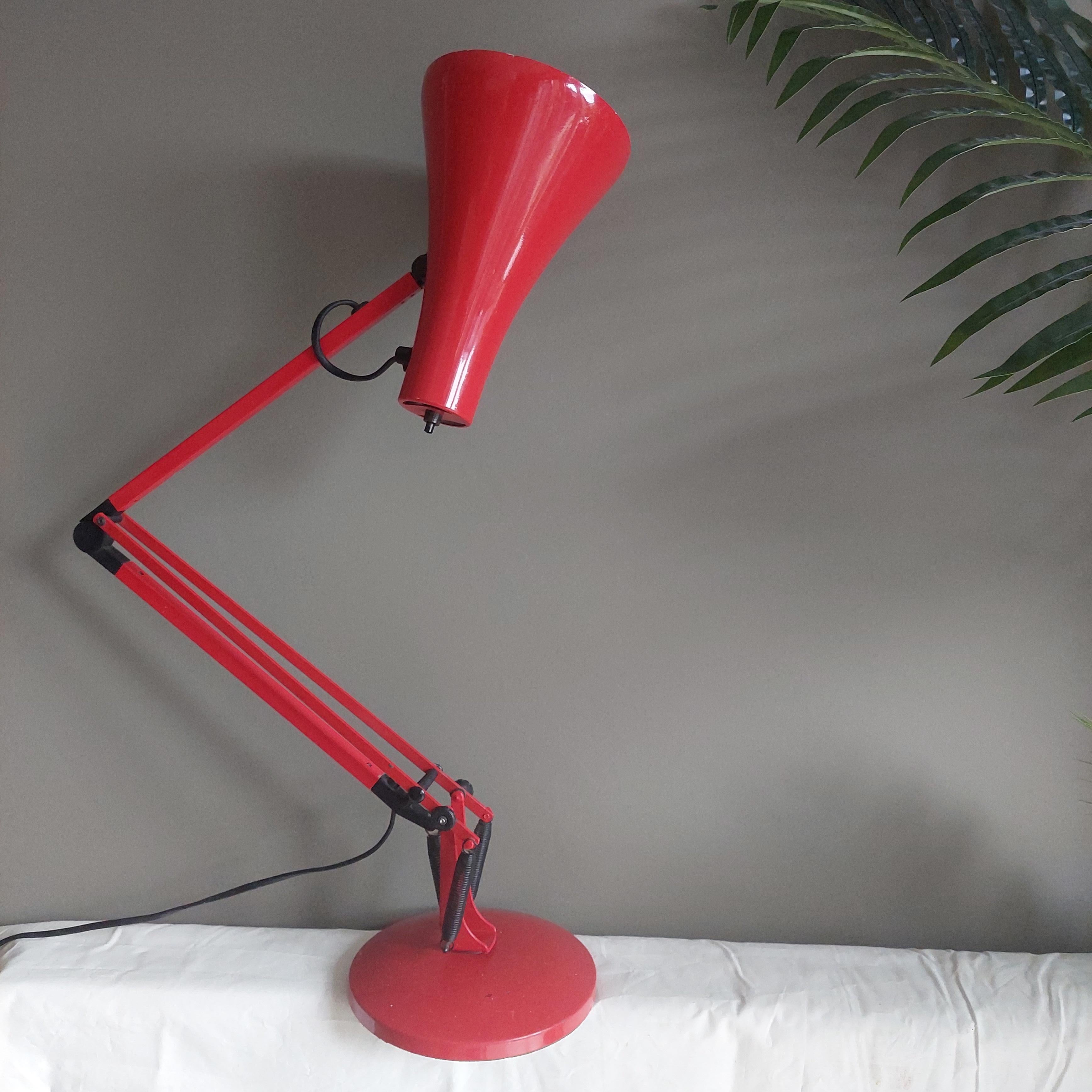 20th Century Mid Century 80s  Herbert Terry Model Apex 90 Anglepoise Desk Lamp in Red