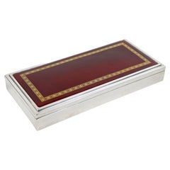 Mid Century 925 Sterling Silver Box With Red Lid - Hallmarked, Spain circa 1950