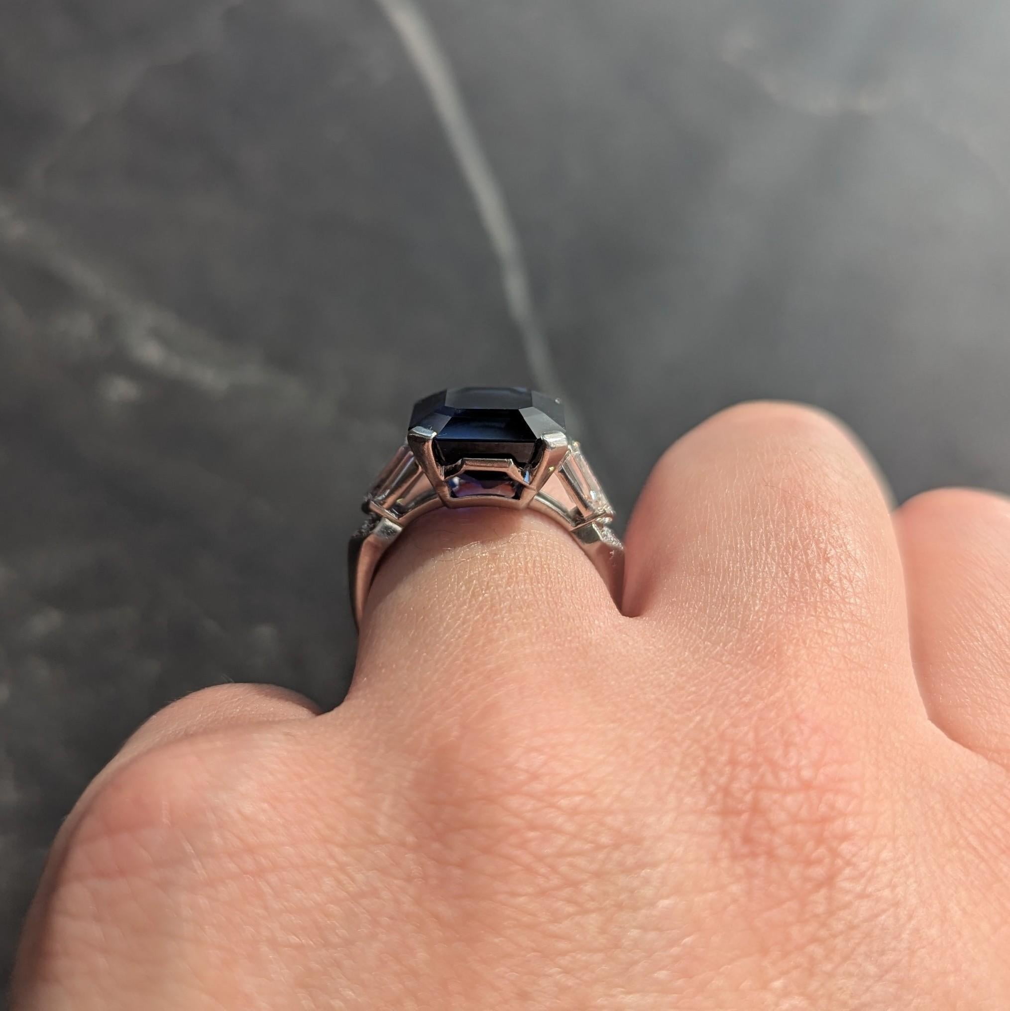 Mid-Century 9.28 CTW No Heat Sapphire Diamond Vintage Cocktail Ring AGL For Sale 8