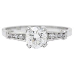 Mid-Century .95 CTW Diamond Platinum Engagement Alternative Ring