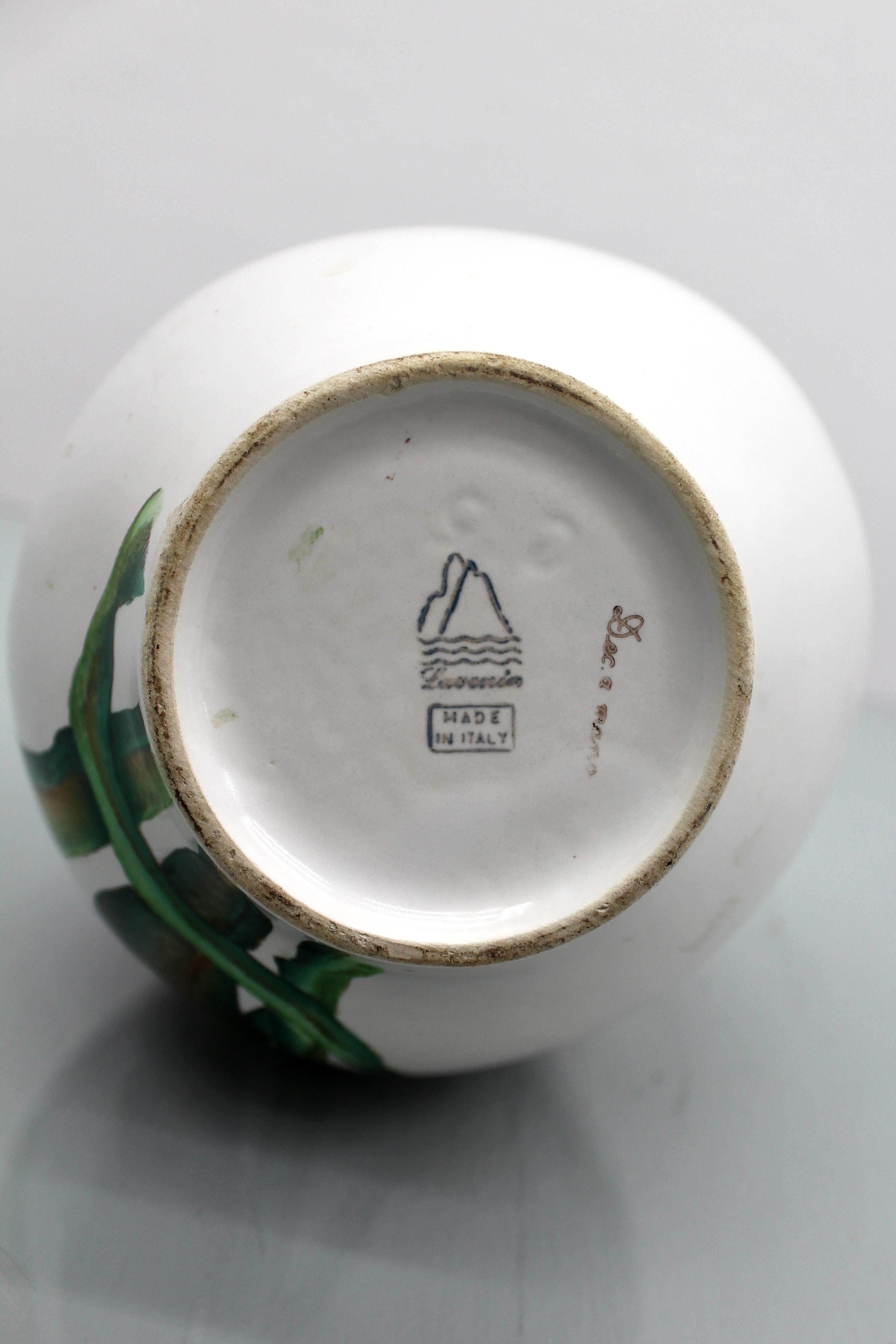 Mitte des Jahrhunderts A. Campi für Lavenia (SCI Laveno) Handglasierte Keramikvase 50er Jahre Italien im Angebot 5