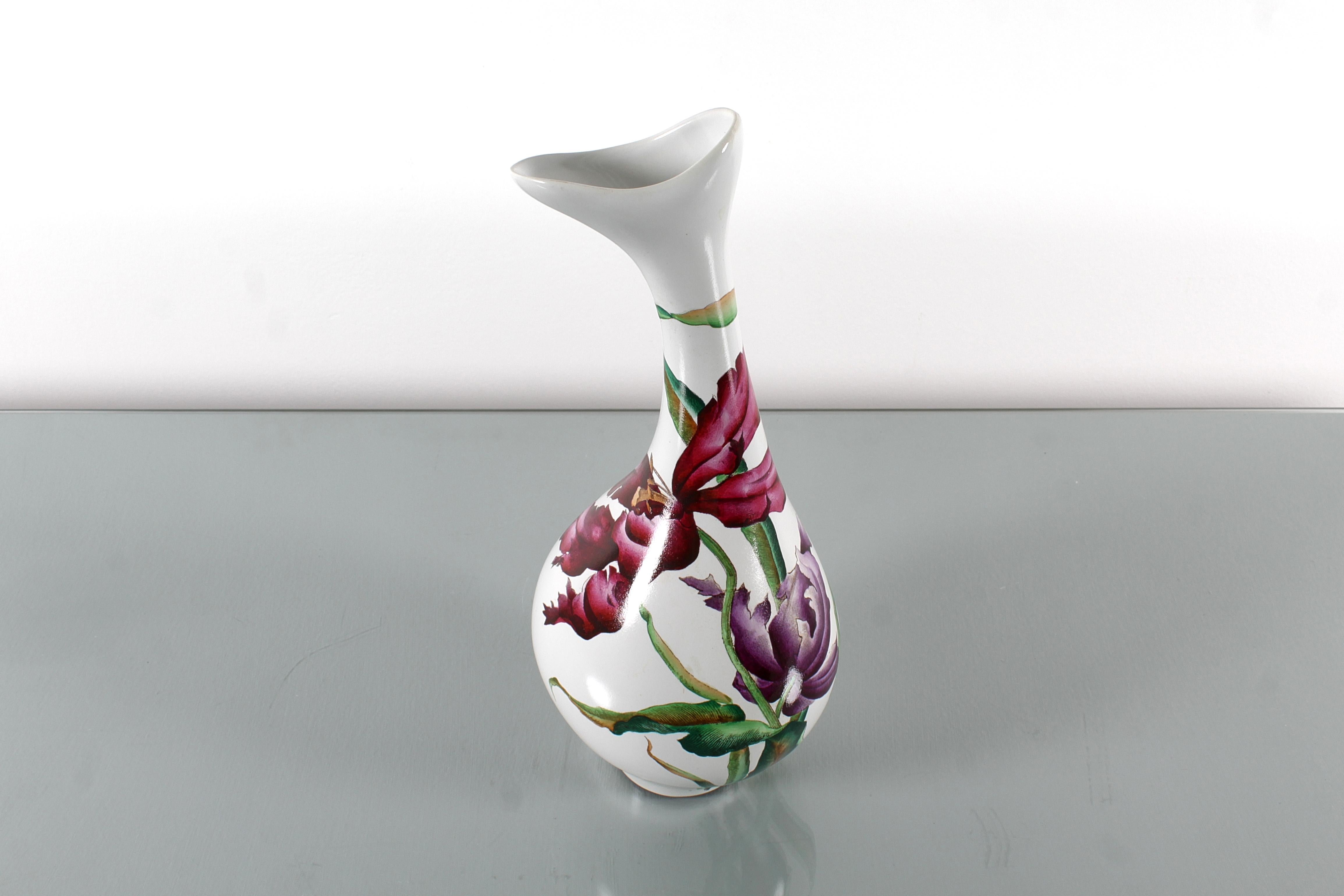 Mitte des Jahrhunderts A. Campi für Lavenia (SCI Laveno) Handglasierte Keramikvase 50er Jahre Italien (Moderne der Mitte des Jahrhunderts) im Angebot