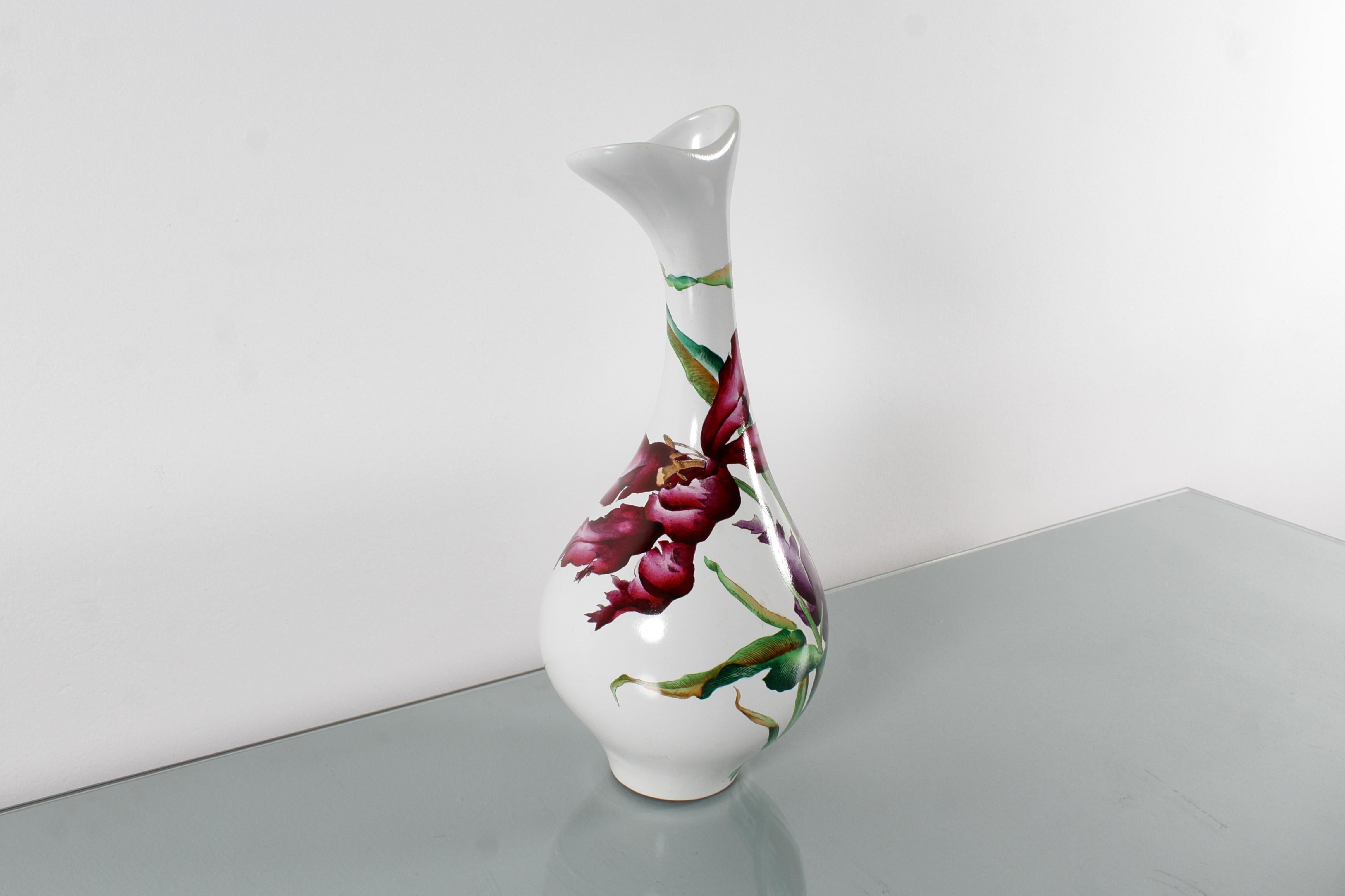 Mitte des Jahrhunderts A. Campi für Lavenia (SCI Laveno) Handglasierte Keramikvase 50er Jahre Italien im Zustand „Gut“ im Angebot in Palermo, IT