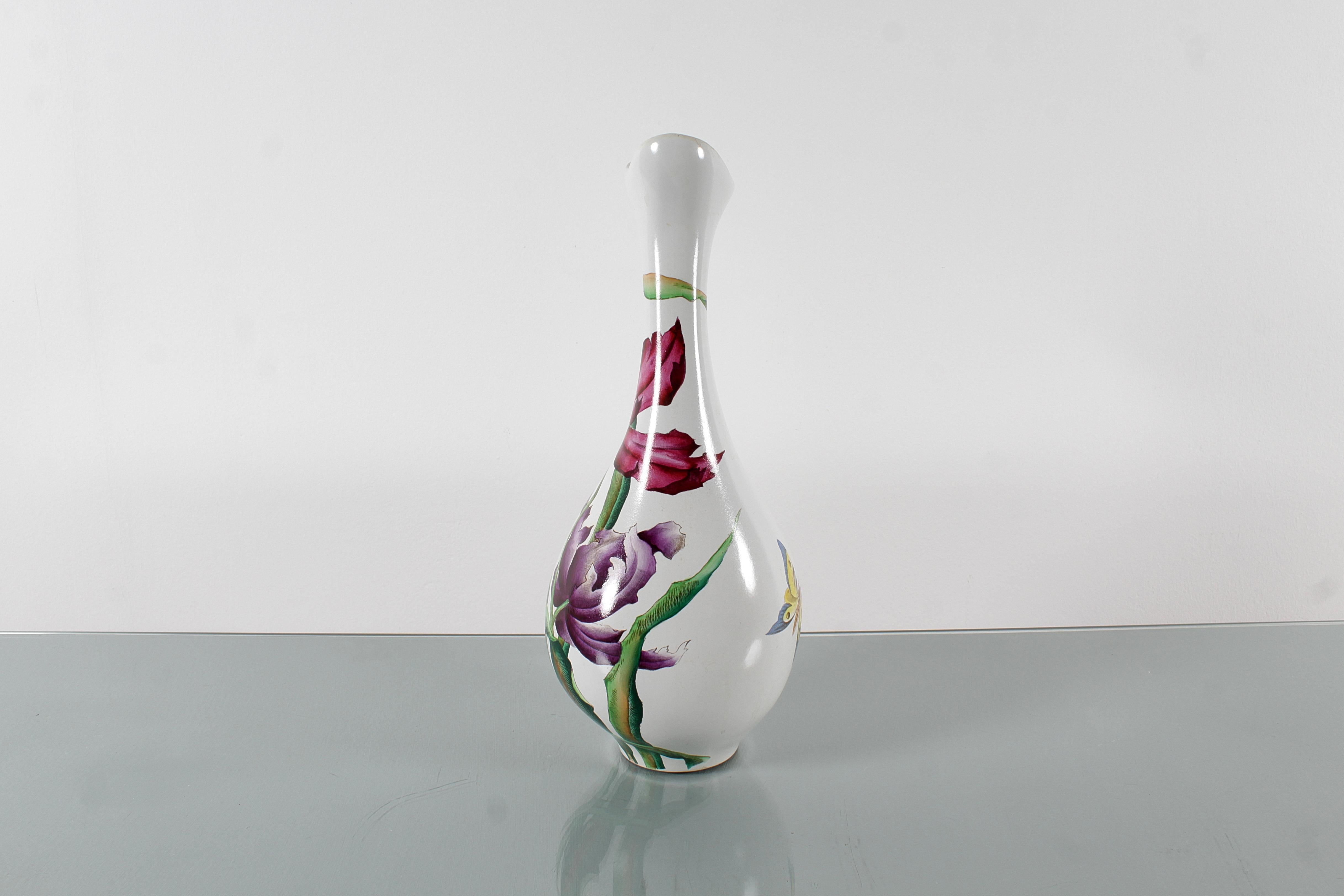 Mitte des Jahrhunderts A. Campi für Lavenia (SCI Laveno) Handglasierte Keramikvase 50er Jahre Italien (Mitte des 20. Jahrhunderts) im Angebot