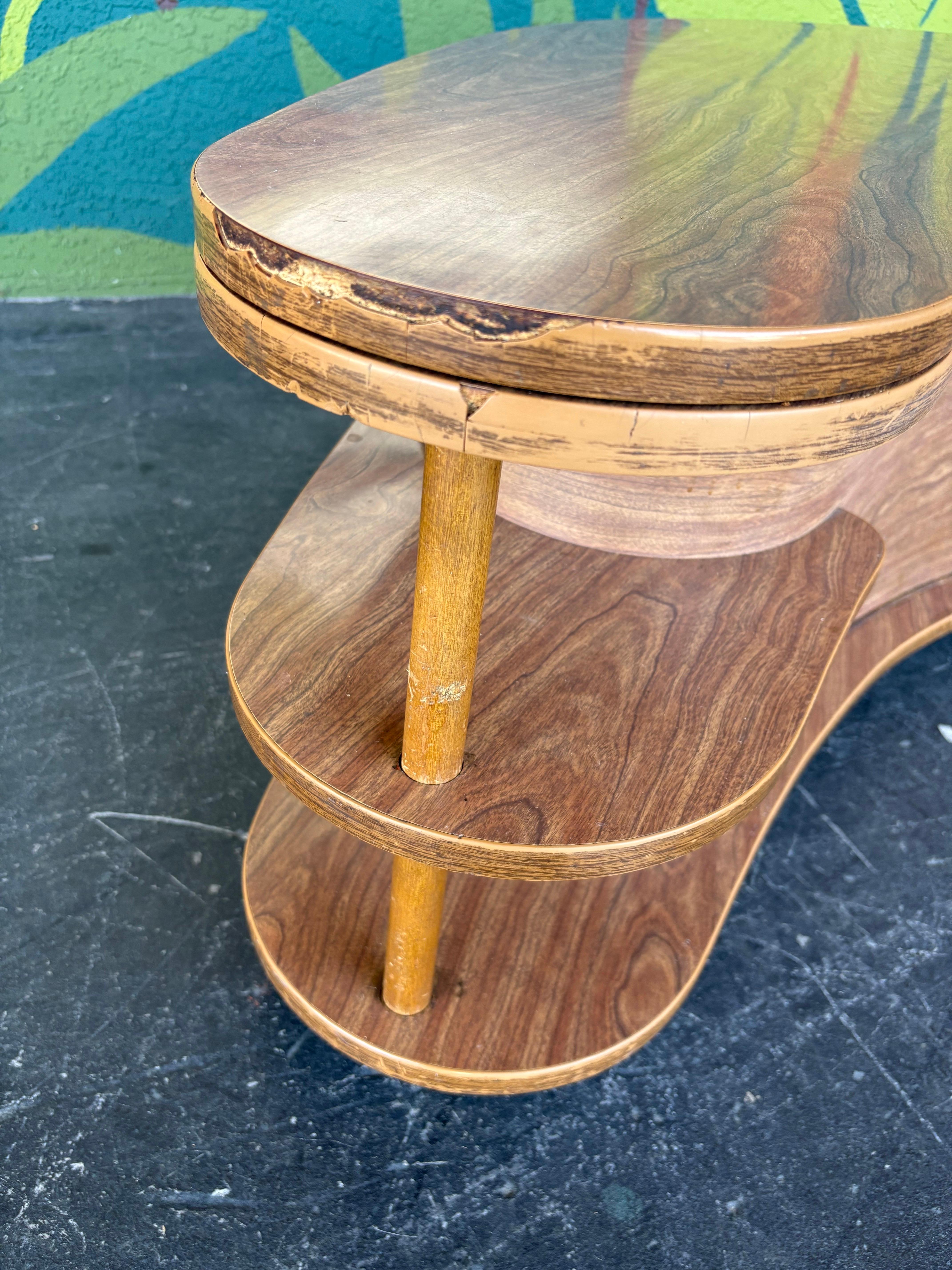 Mid Century A. H. Stock Grand Server Boomerang Bar Cart Coffee Table c.1960’s 4