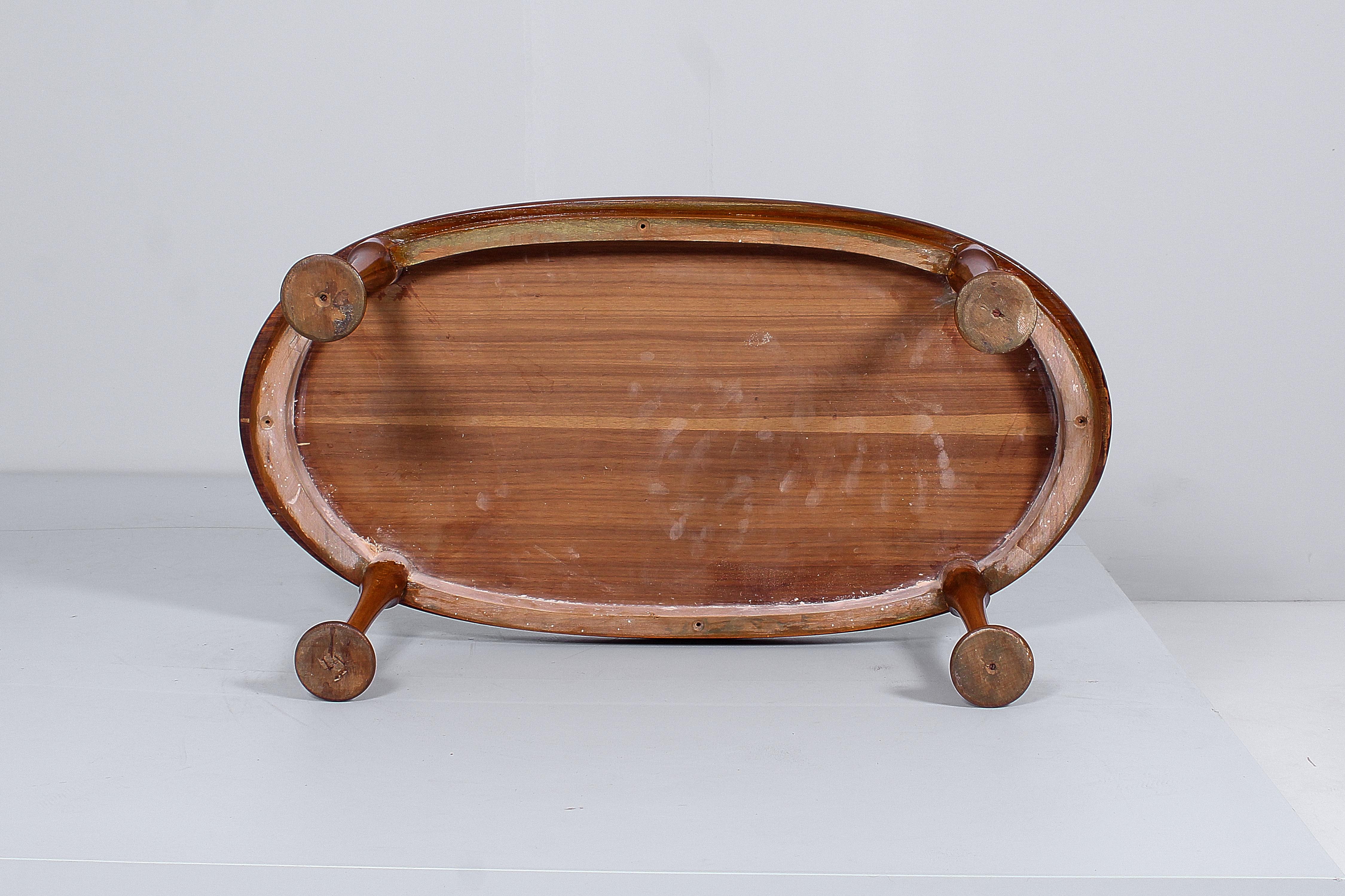 Midcentury A. Mangiarotti Style Wood Coffee Table, 60s, Italy For Sale 4