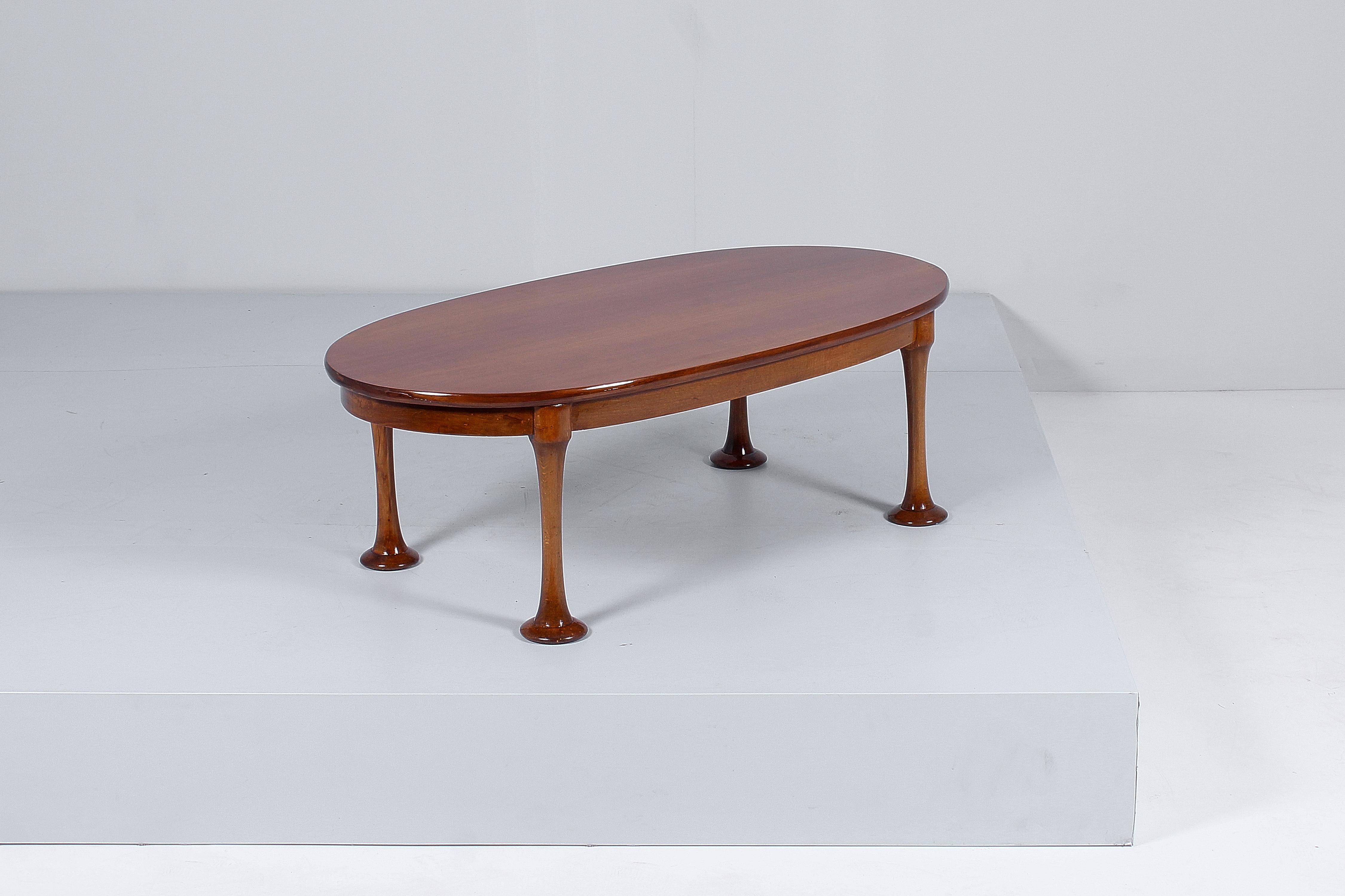 Midcentury A. Mangiarotti Style Wood Coffee Table, 60s, Italy For Sale 1
