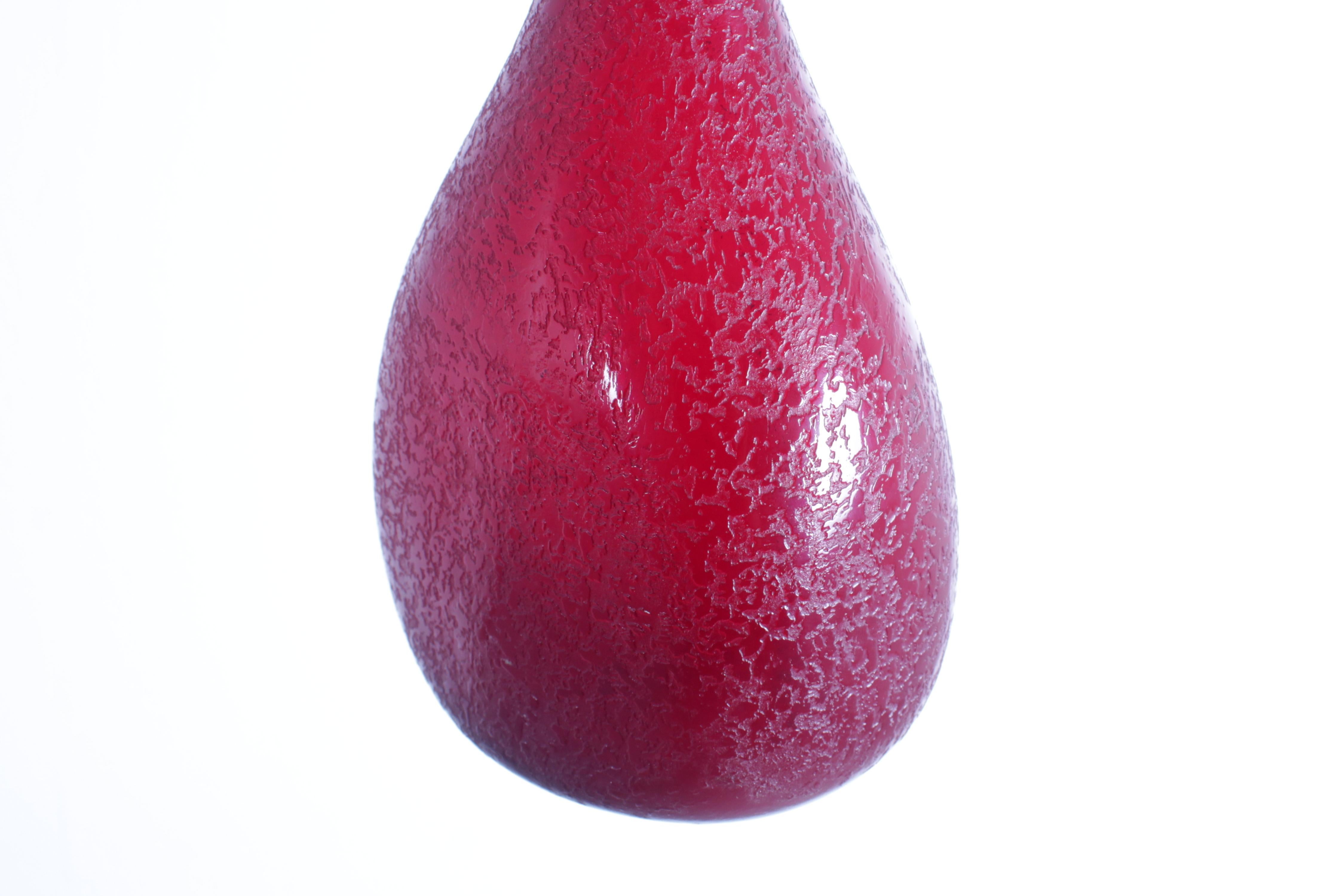 Vaso a fiore singolo in vetro di Murano rosso di metà secolo A. Seguso (attr.) 60s Italy in vendita 8