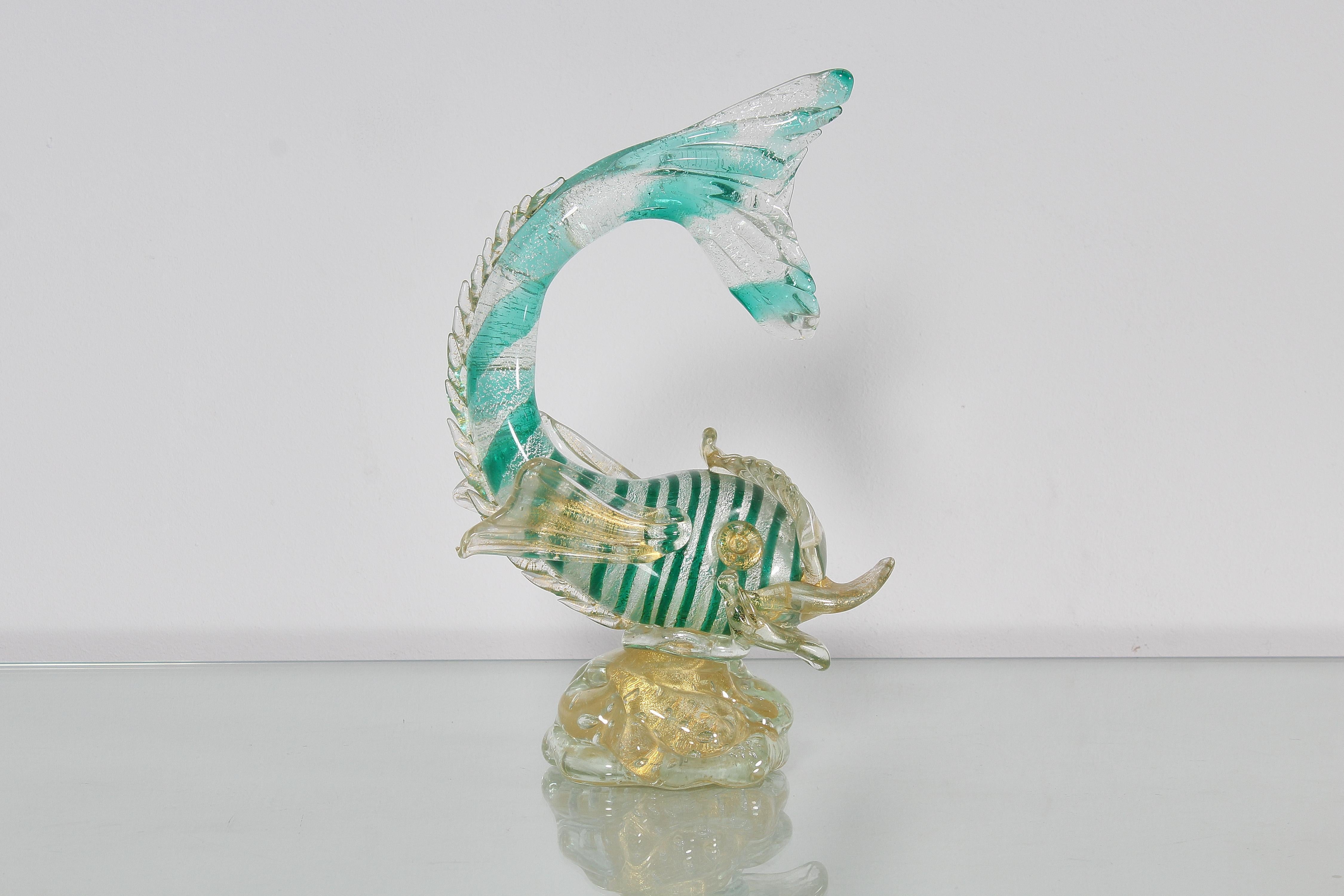 Italian Mid-Century A. Seguso Murano Glass Fish, Italy, 1950