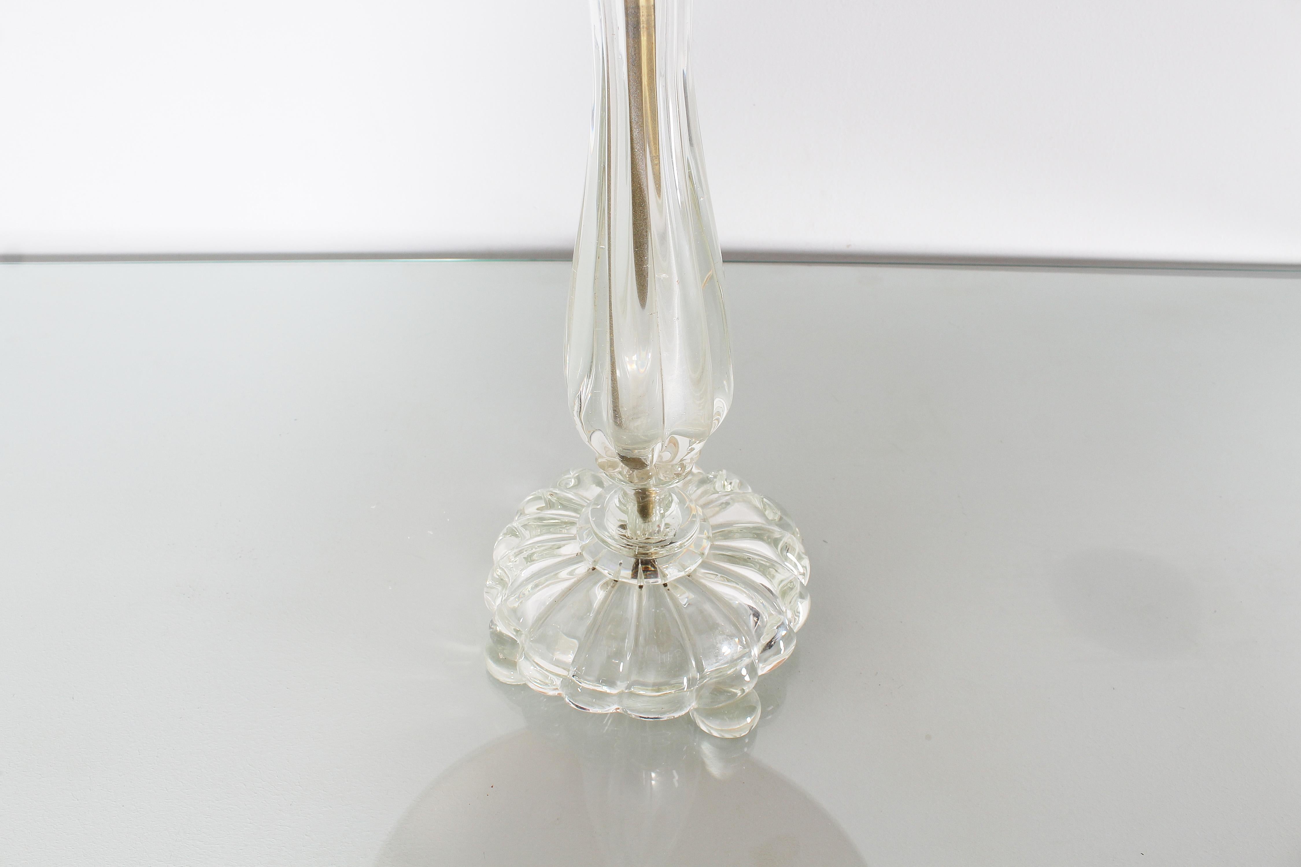 Mid-Century A. Seguso  Murano Glass Table Lamp 40s Italy 3