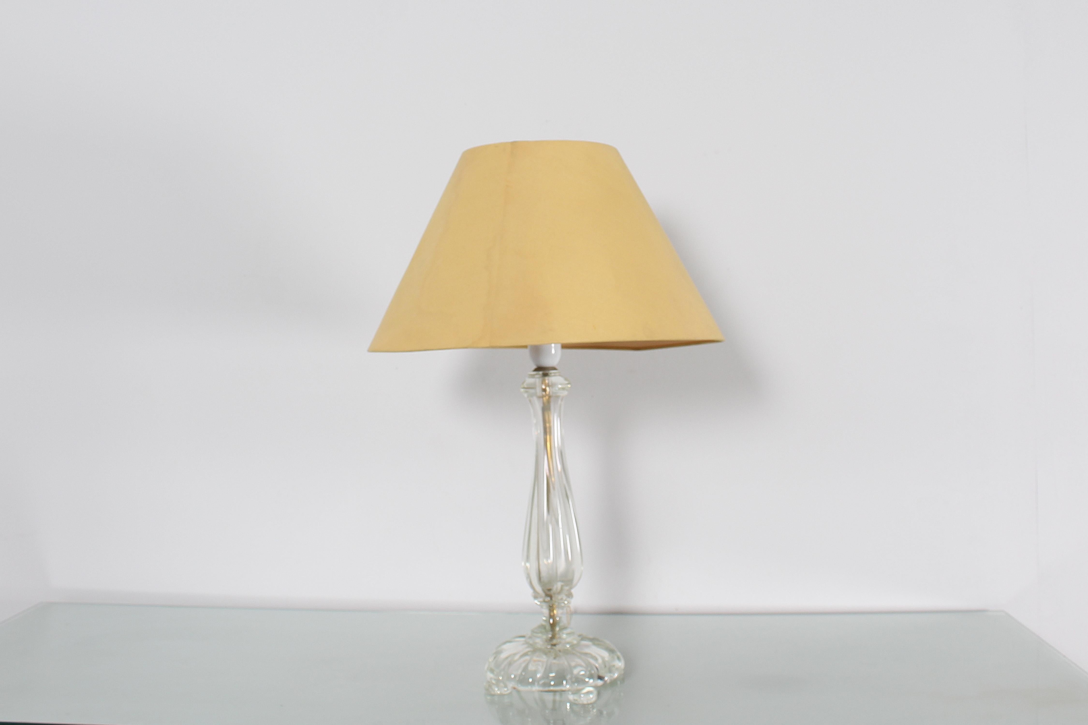 Mid-Century A. Seguso  Murano Glass Table Lamp 40s Italy In Good Condition In Palermo, IT